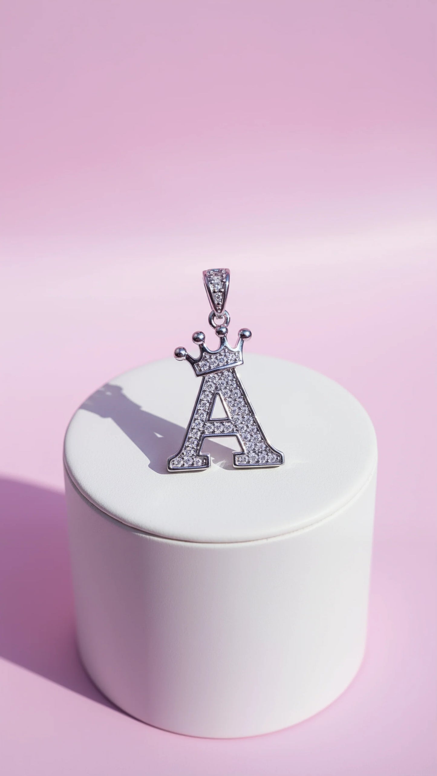 Personalized Initial Letter With Crown Crystal Necklace