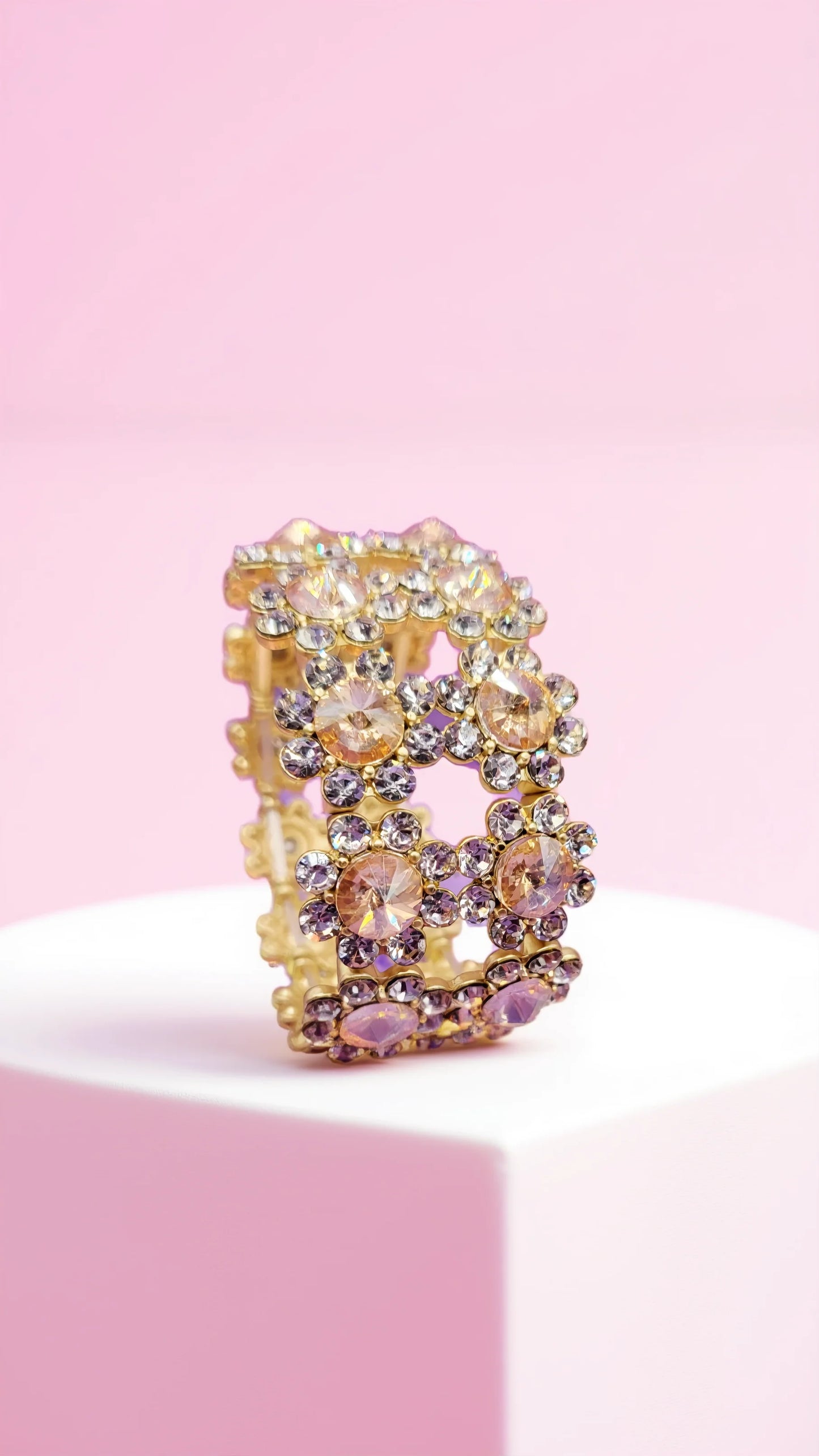 Crystal Flower Cluster Bracelet