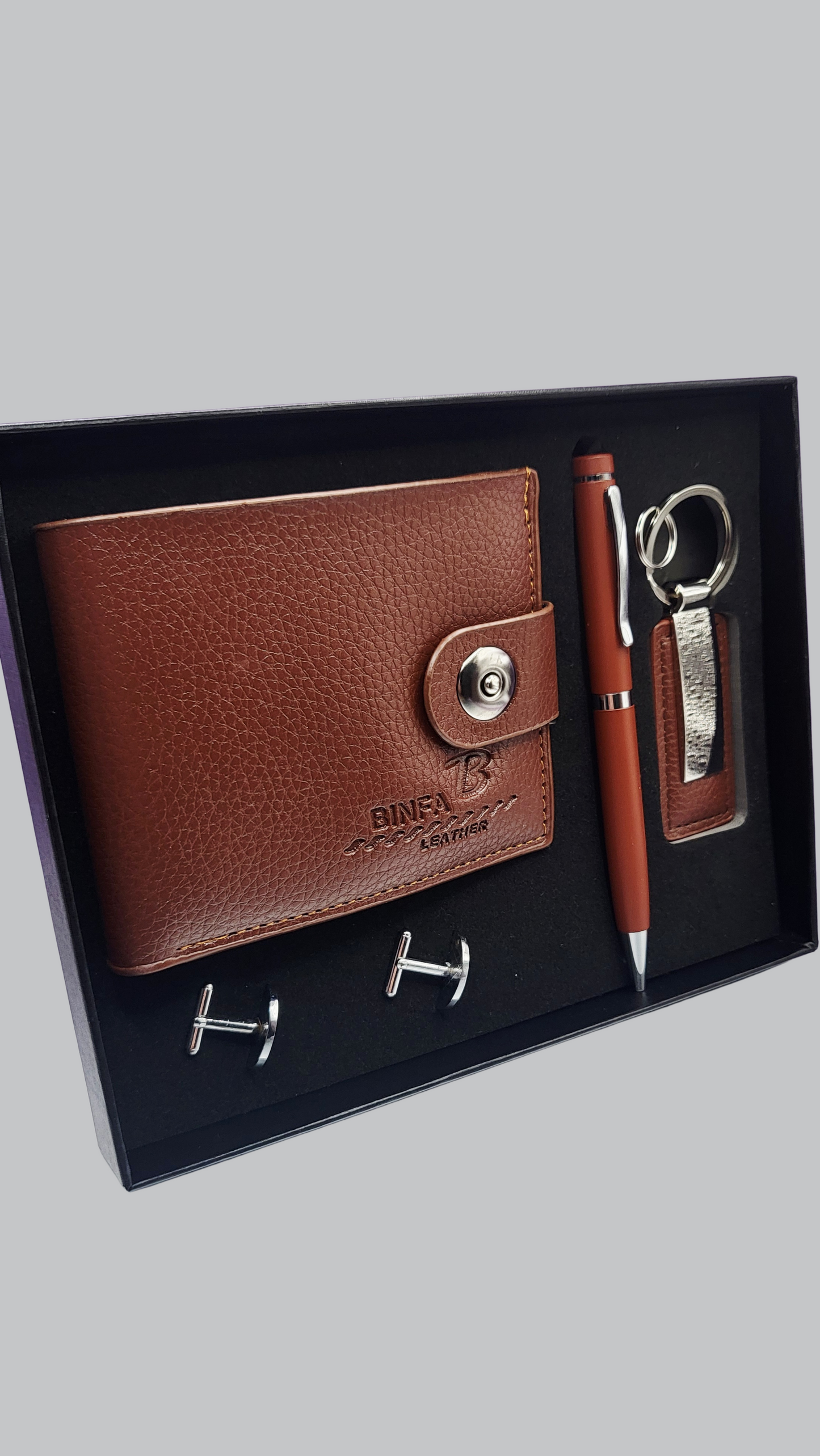 Men’s Premium Gift Set – Wallet, Pen, Keyring & Cufflinks
