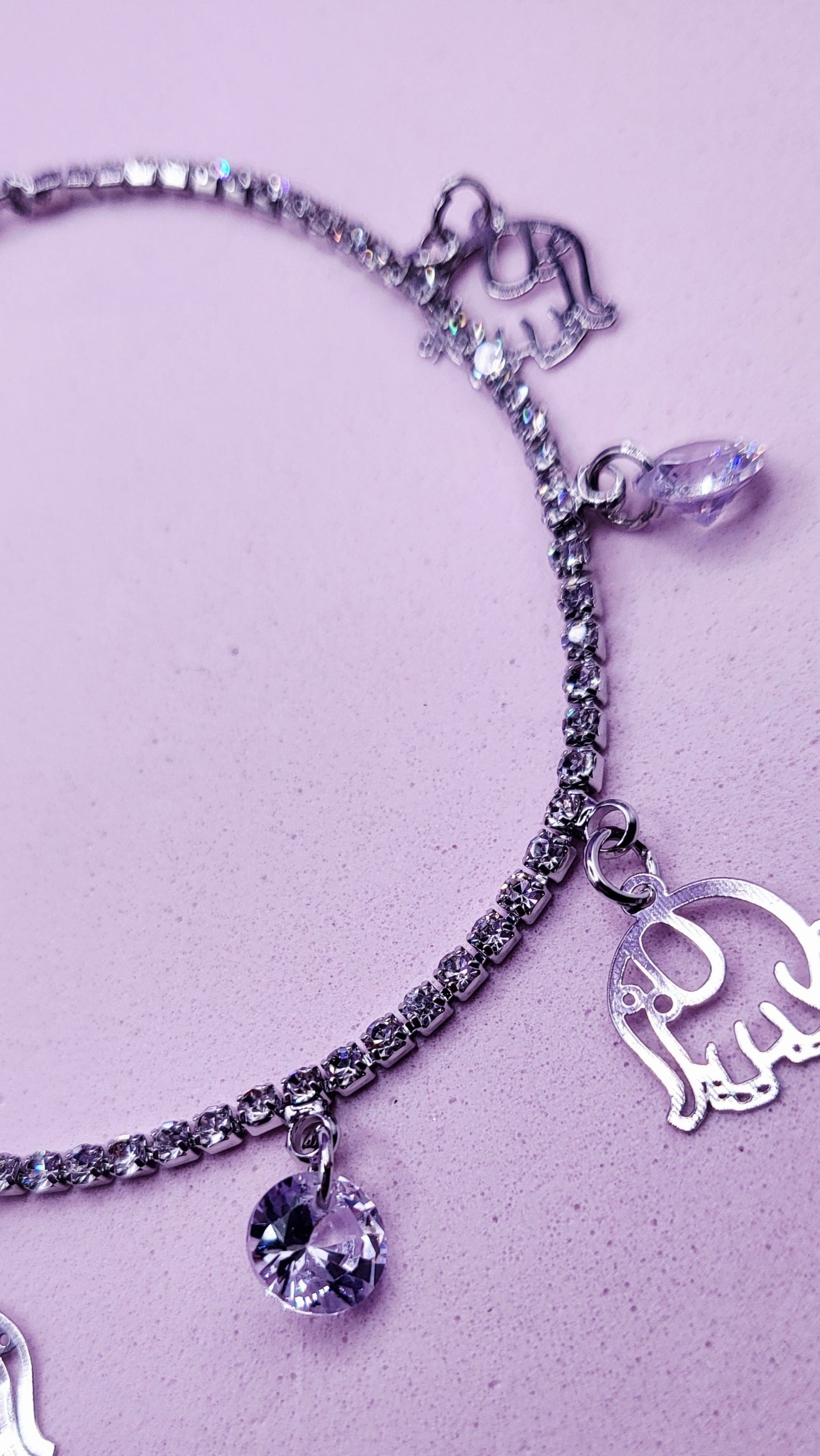 Elephant Crystal Chain Link Anklet