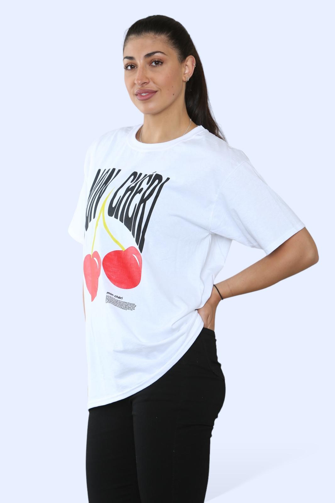 Ladies Mon Cheri Printed Short Sleeve T-Shirt Top