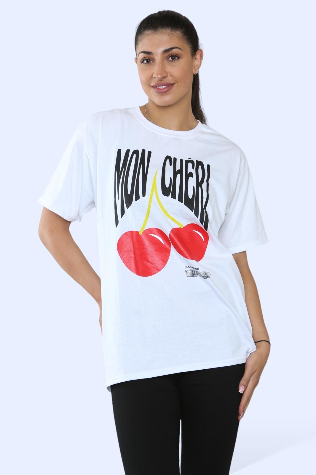 Ladies Mon Cheri Printed Short Sleeve T-Shirt Top