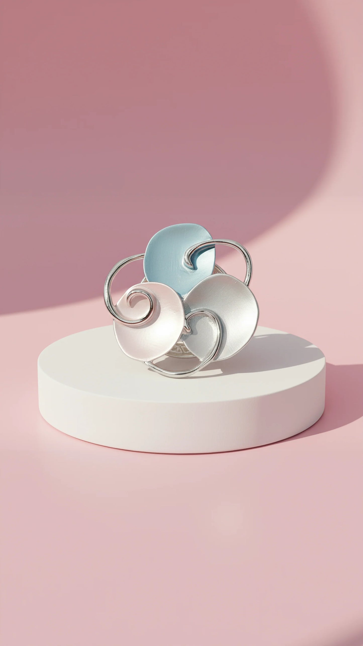 Abstract Magnetic Swirl Brooch