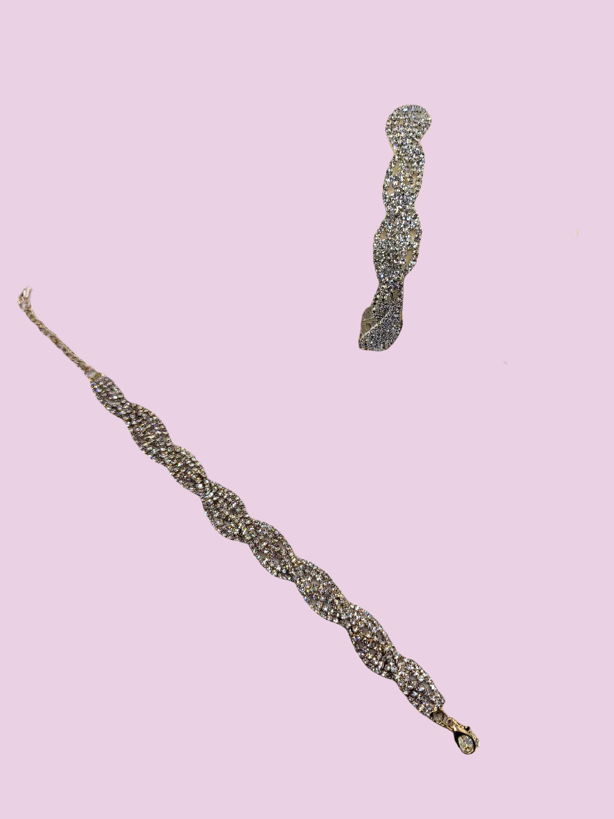 Gold Twist Crystal Bracelet