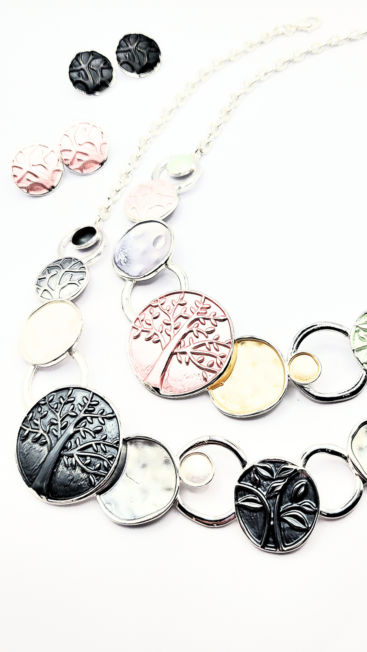 Abstract Tree Of Life Necklace & Earrings Set