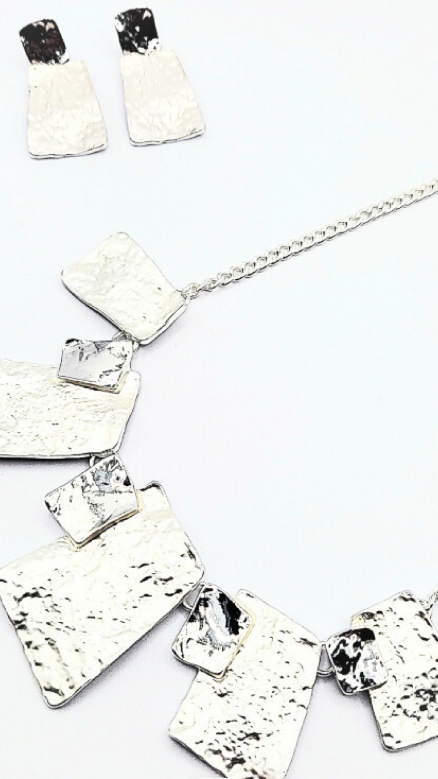 Abstract Squares Necklace & Earrings Set