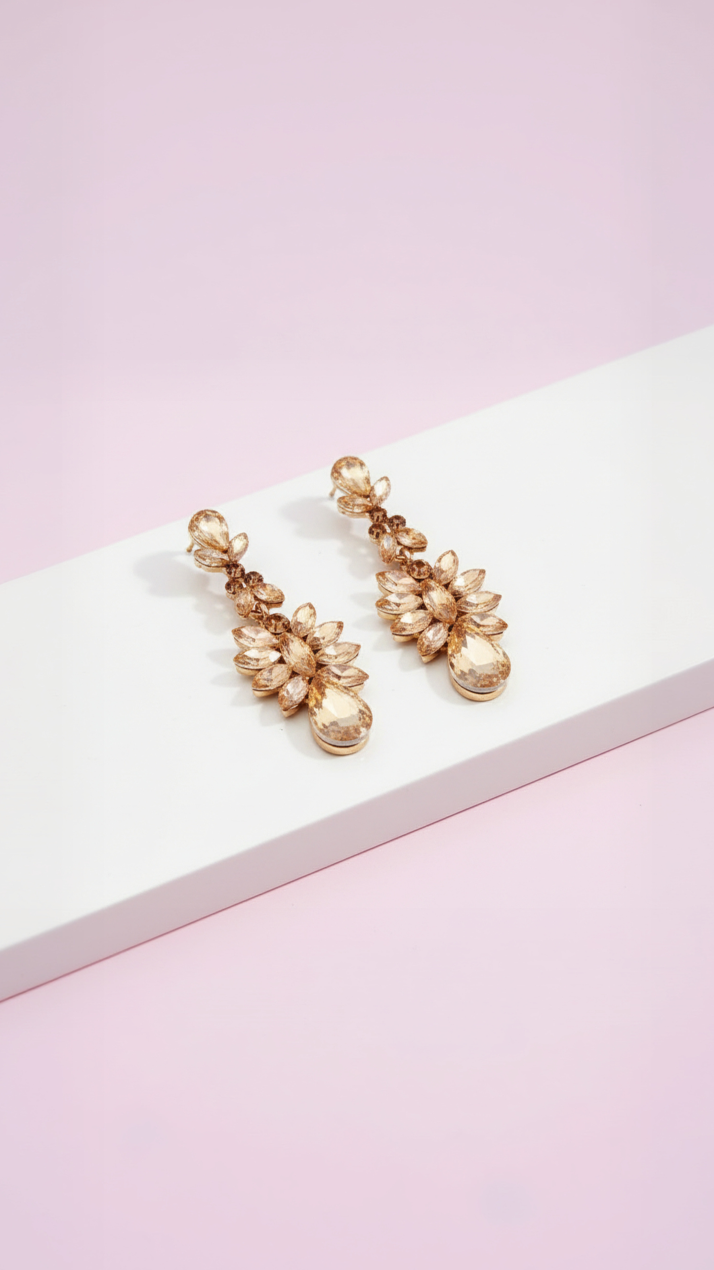 Gold Baroque Crystal Drop and Dangle Earrings