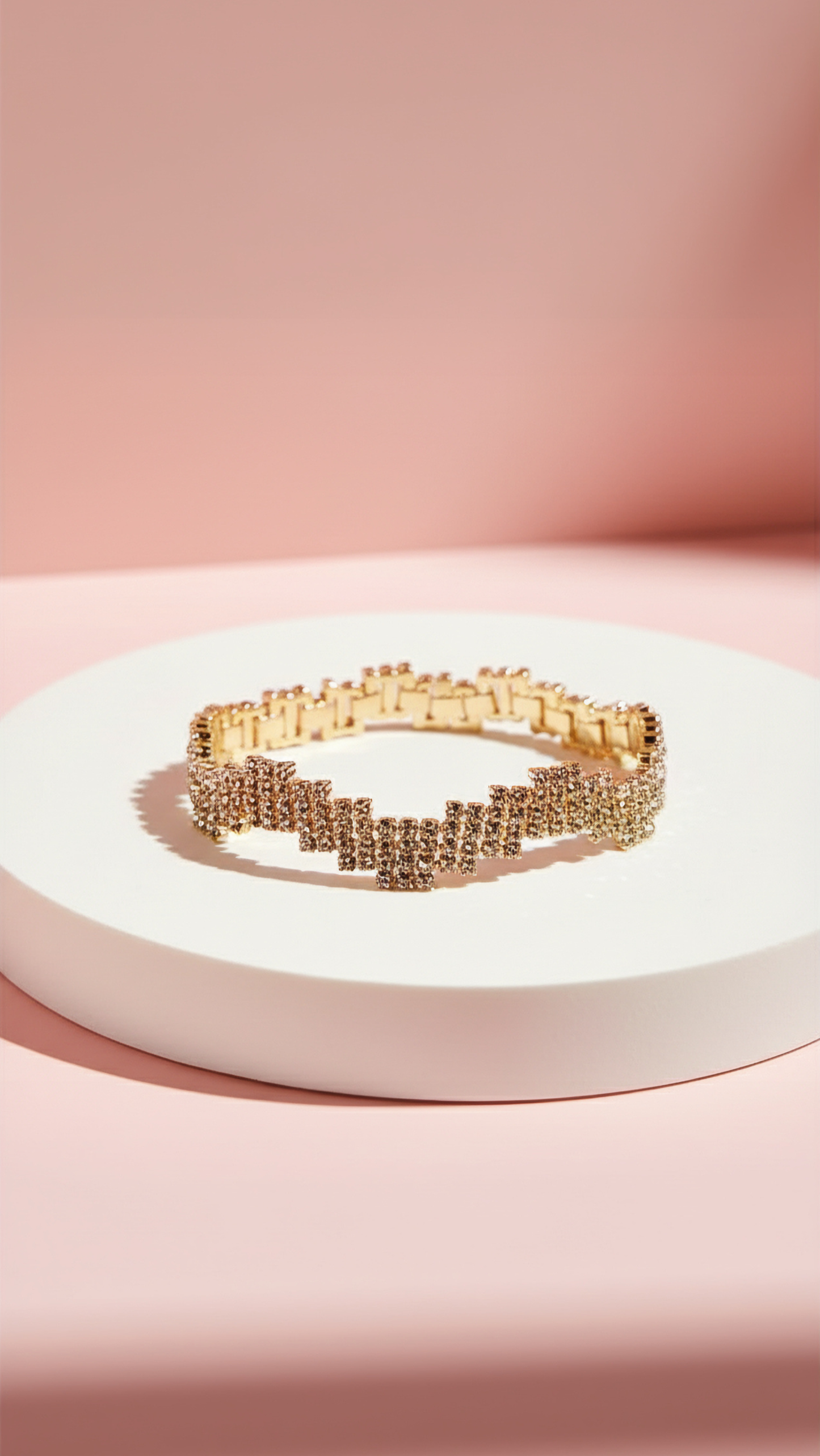 Gold Wavey Crystal Bracelet