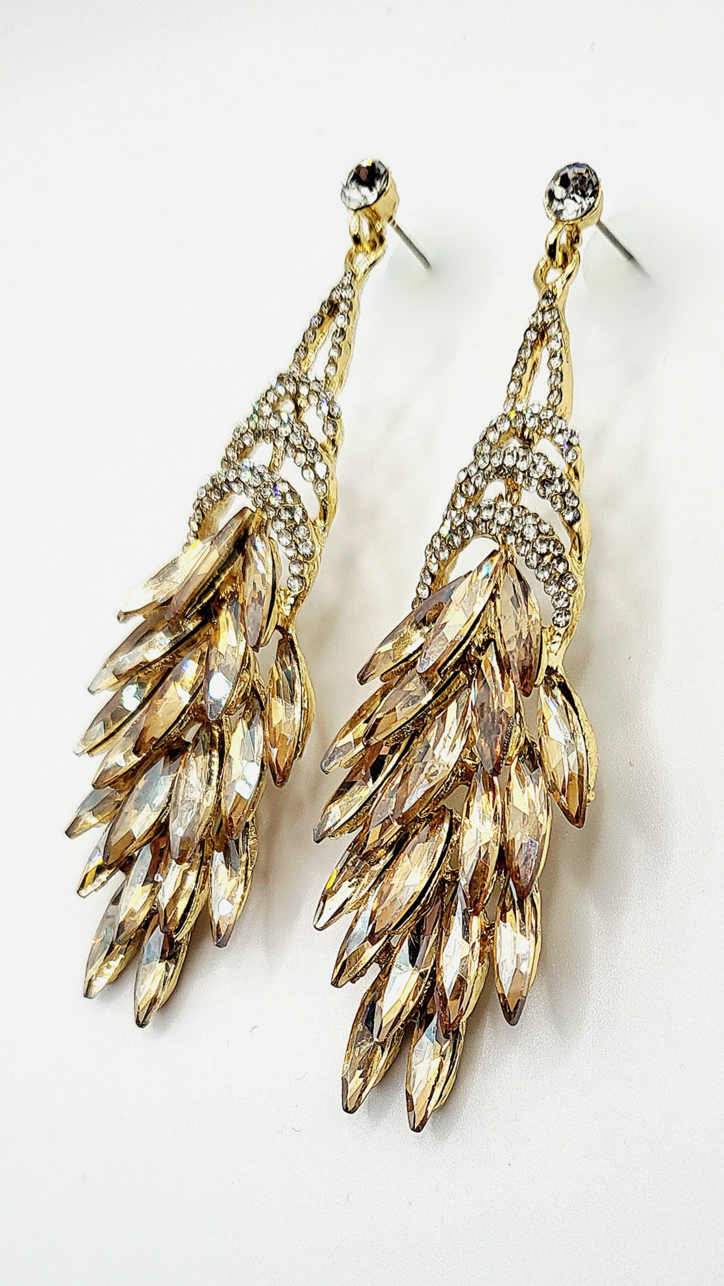 Sassy Gold Crystal Drop and Dangle Earrings