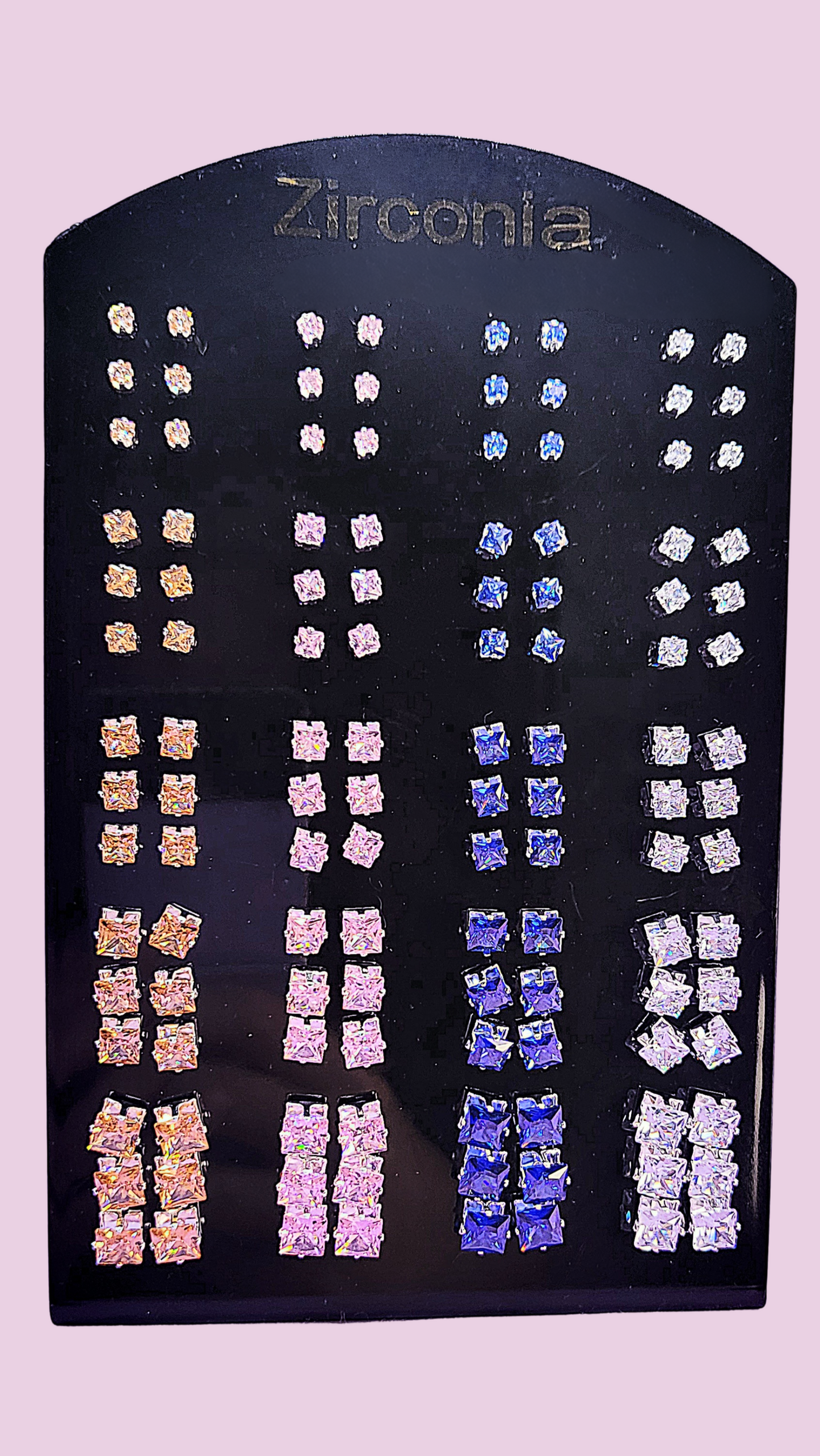 60 Pairs Zirconia Crystal Stud Earrings