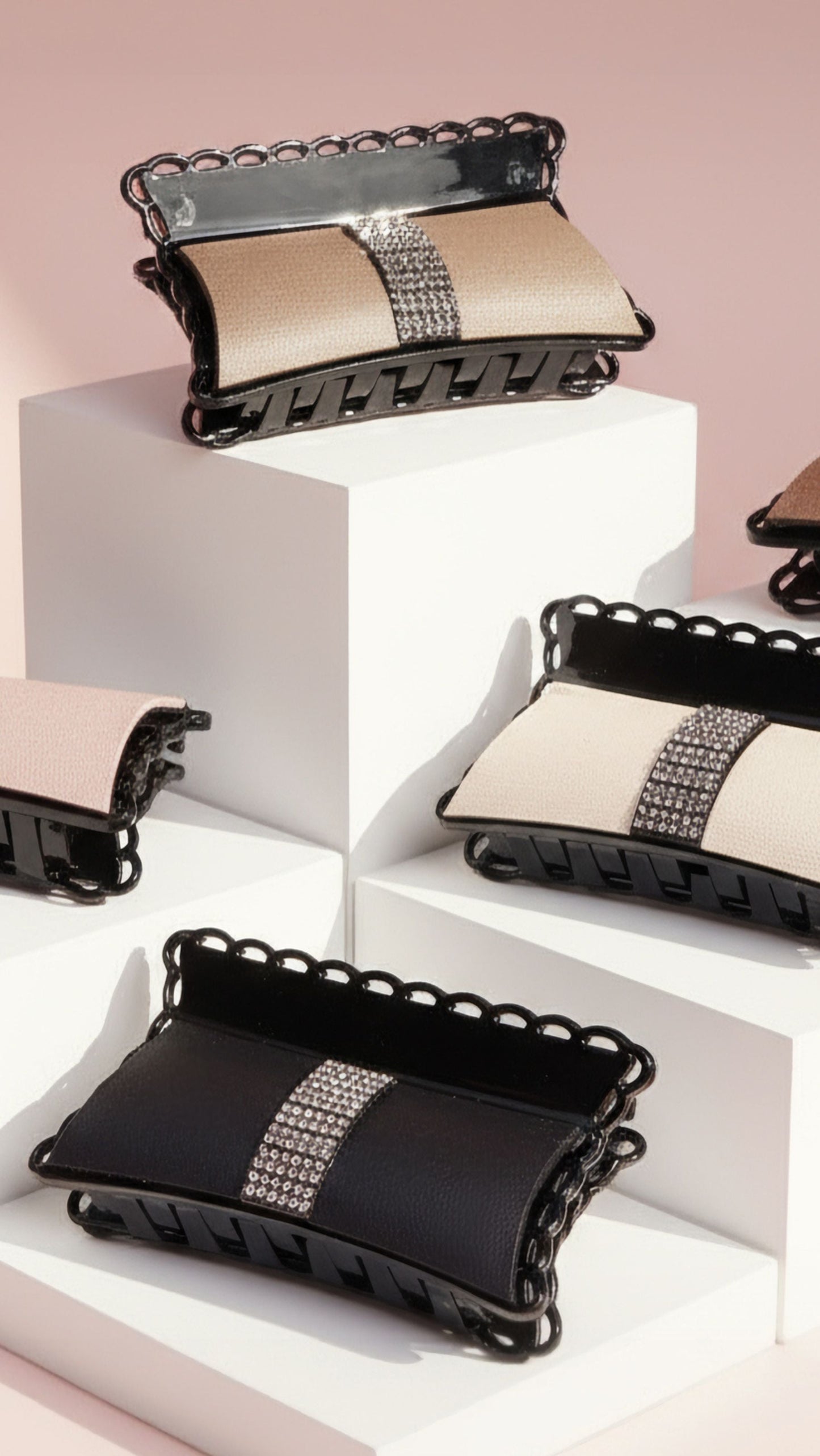 Luxe Rhinestone Hair Clamps Pack of 12