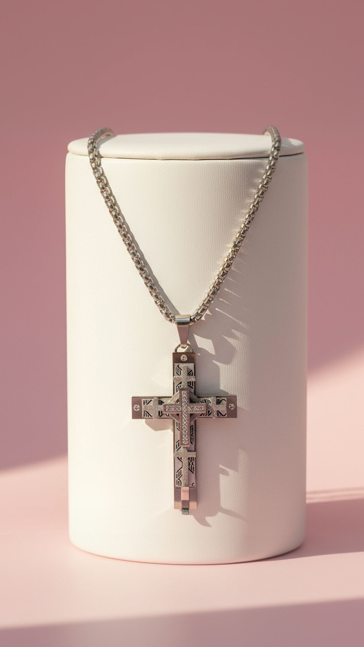 Layered Luxe Silver Cross Necklace