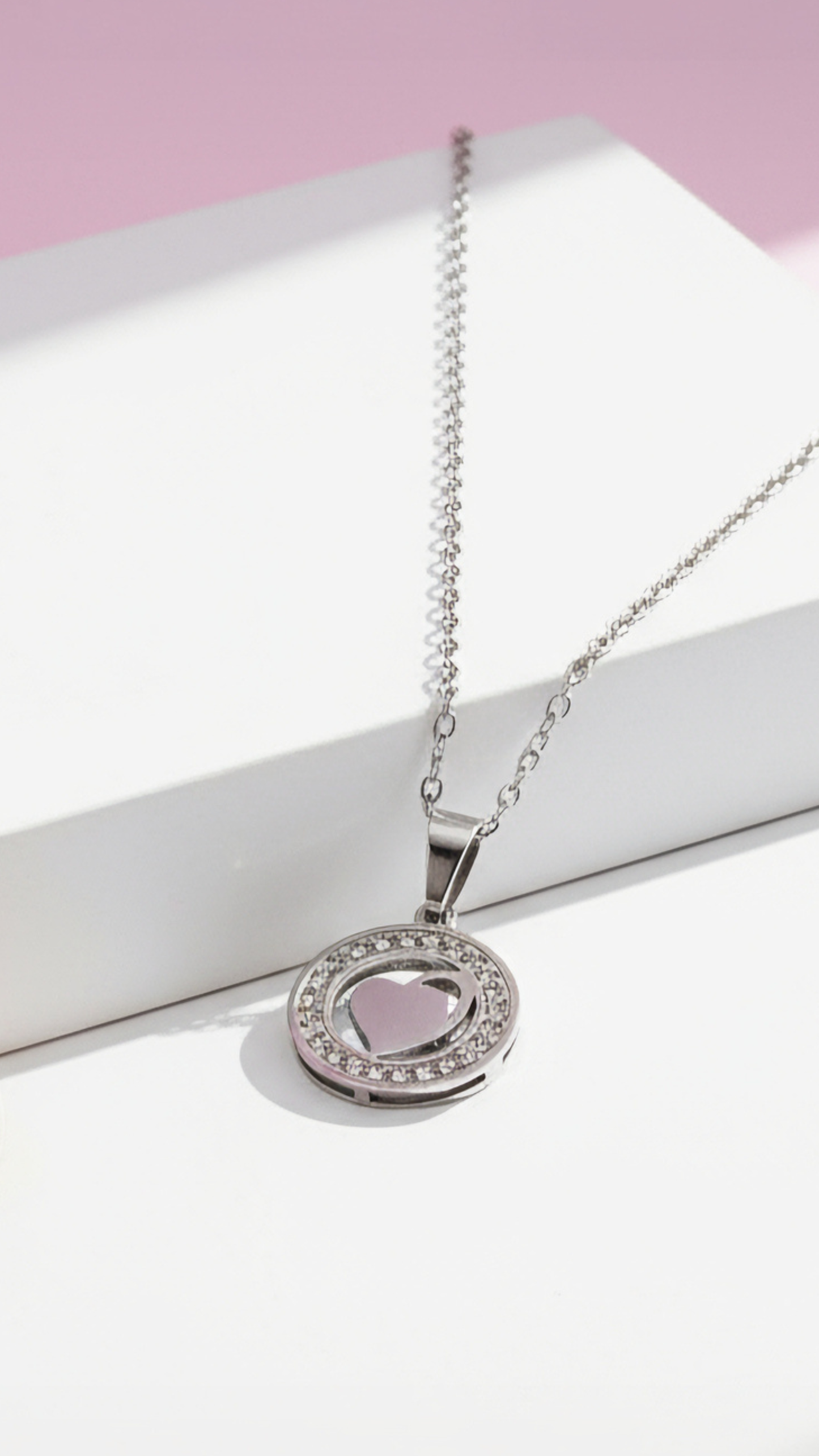 Pavé Crystal Heart Pendant Necklace