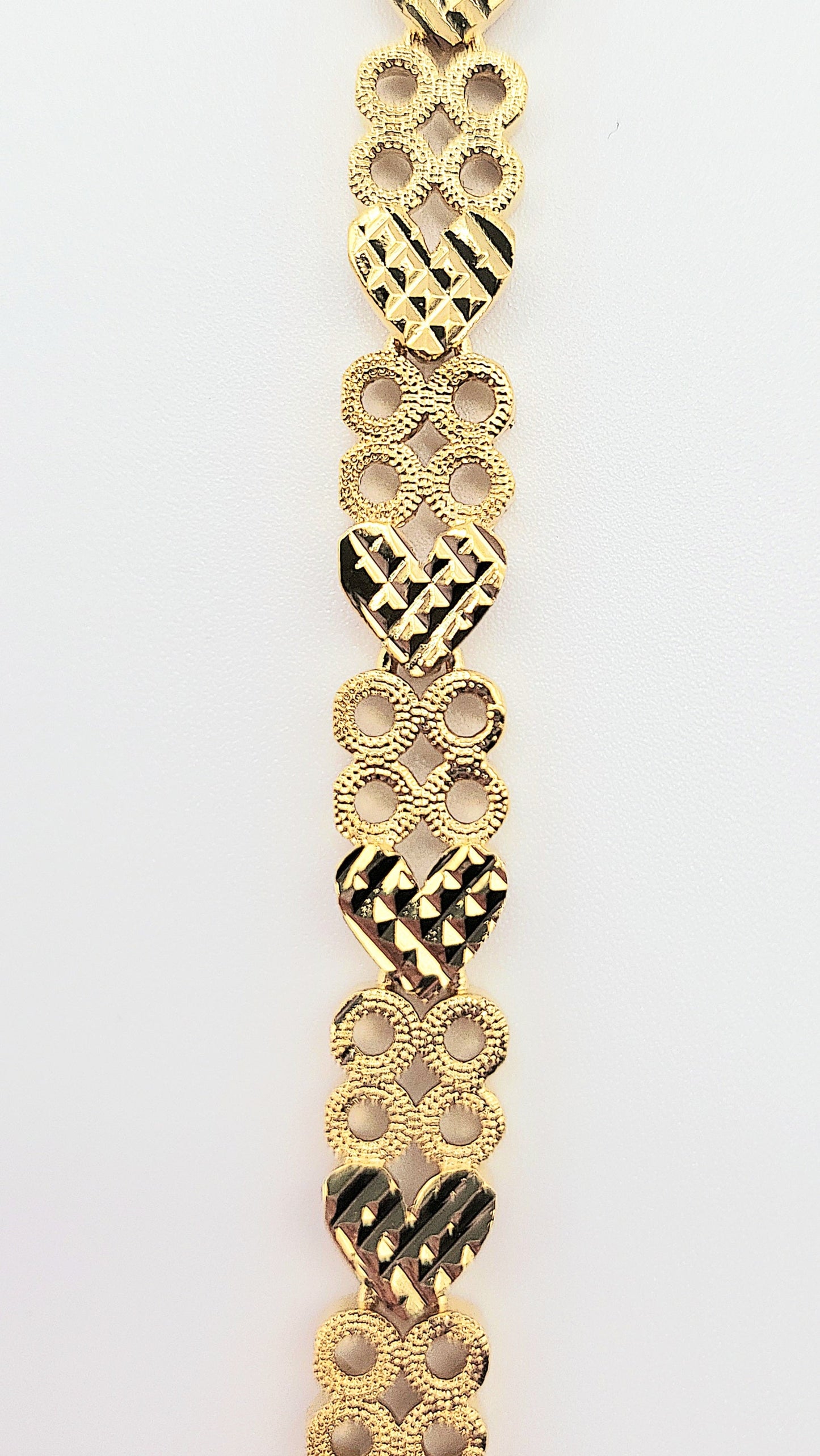 Elements Hearts Shiny Gold Link Bracelet