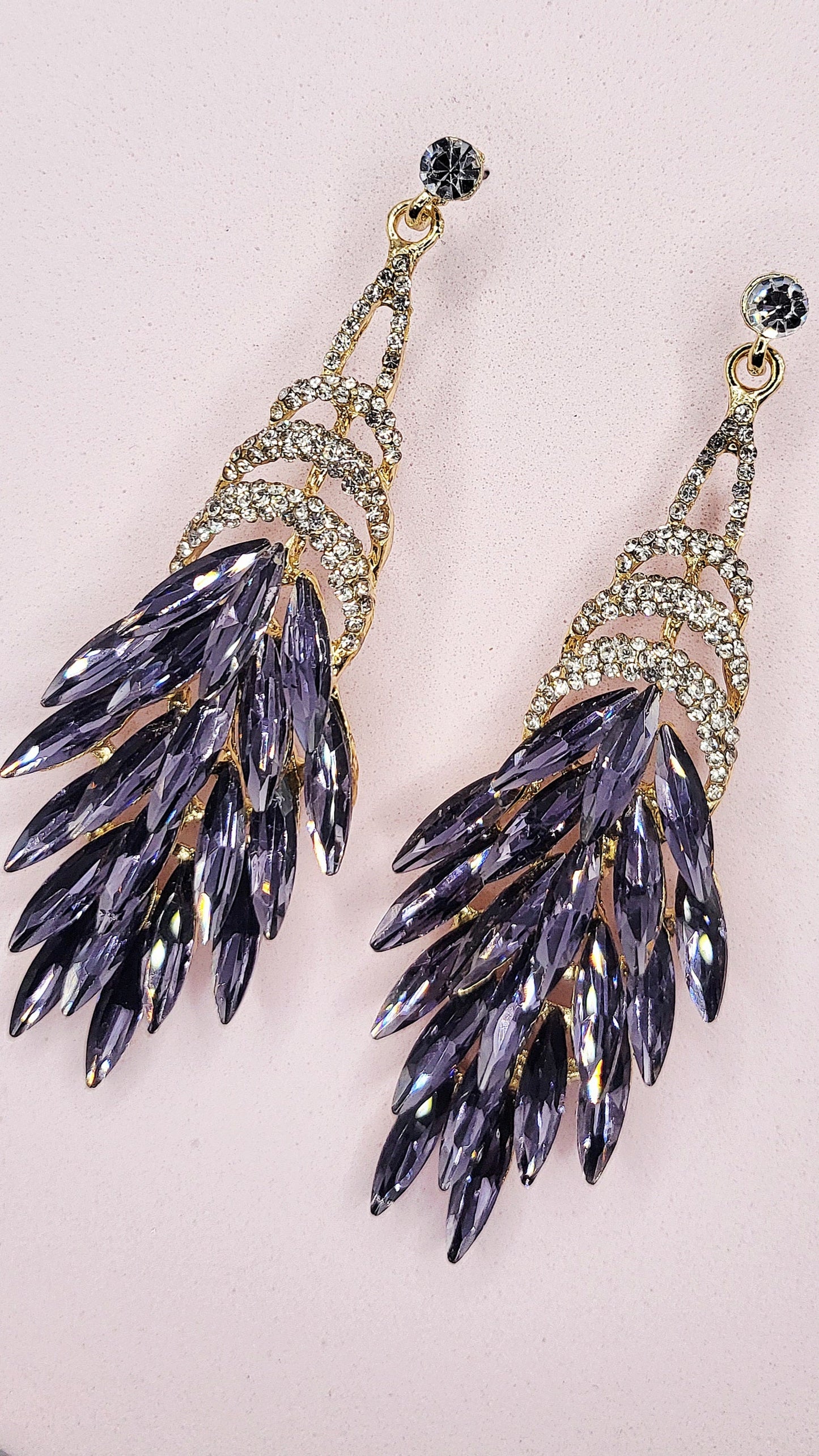 Sassy Lilac Crystal Drop and Dangle Earrings