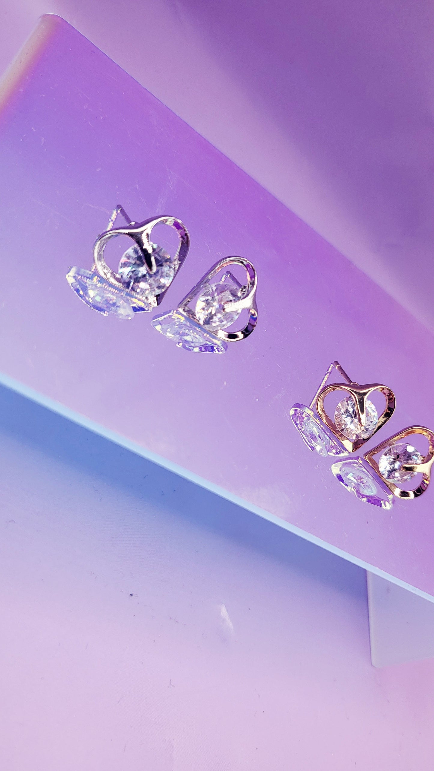 Heart Crystal Stud Earrings