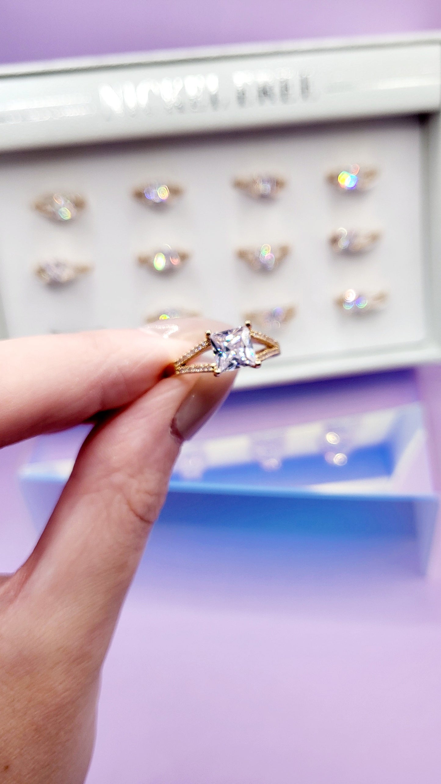 Glitz Crystal Ring Box set of 12