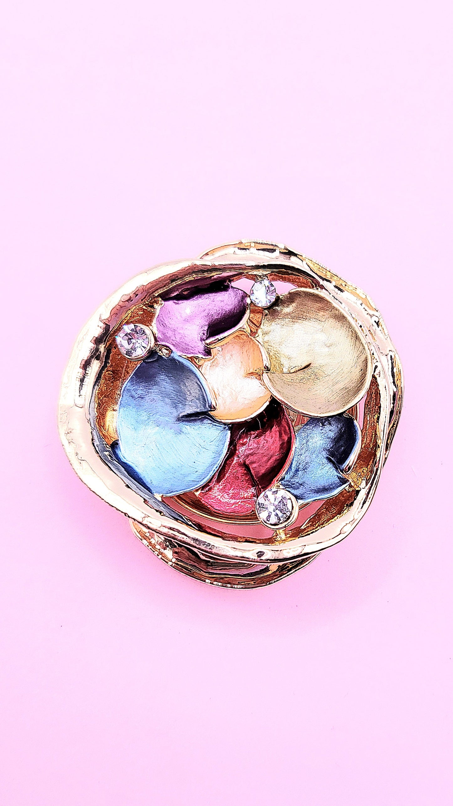 Abstract Magnetic Crystal Cluster Brooch