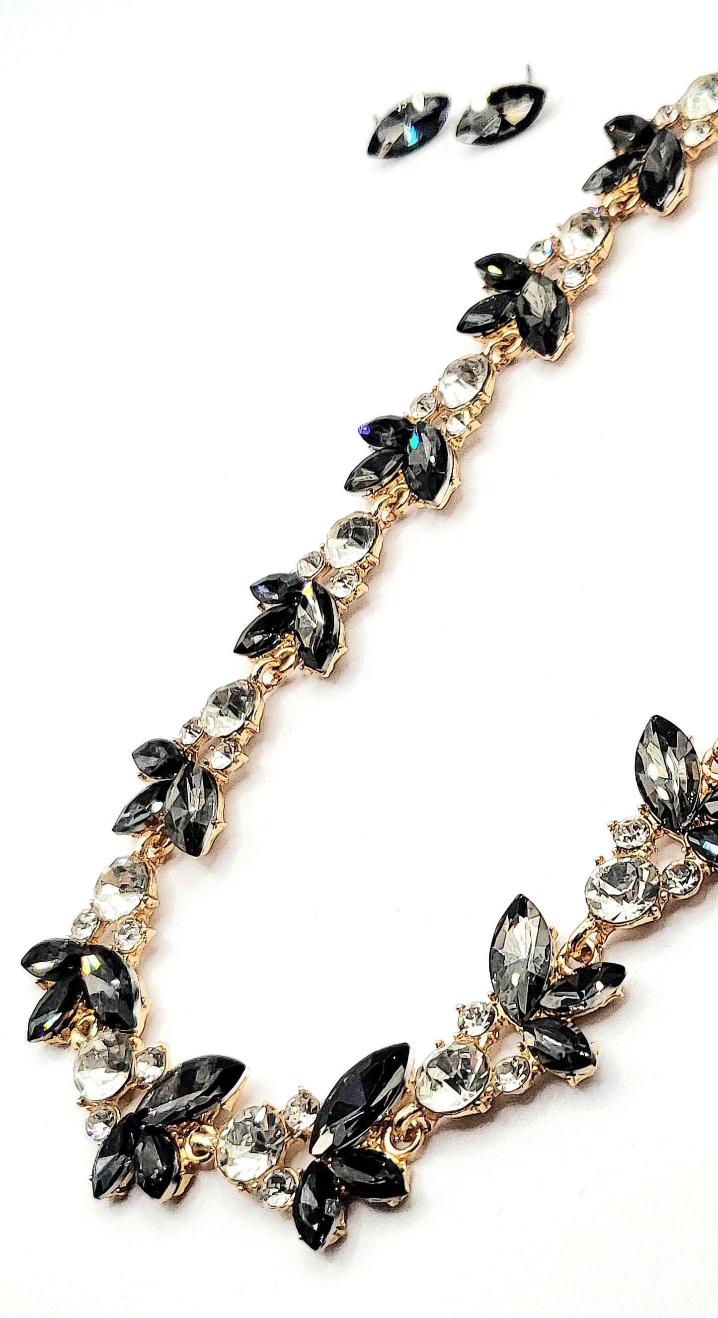 Cluster Crystal Necklace Set