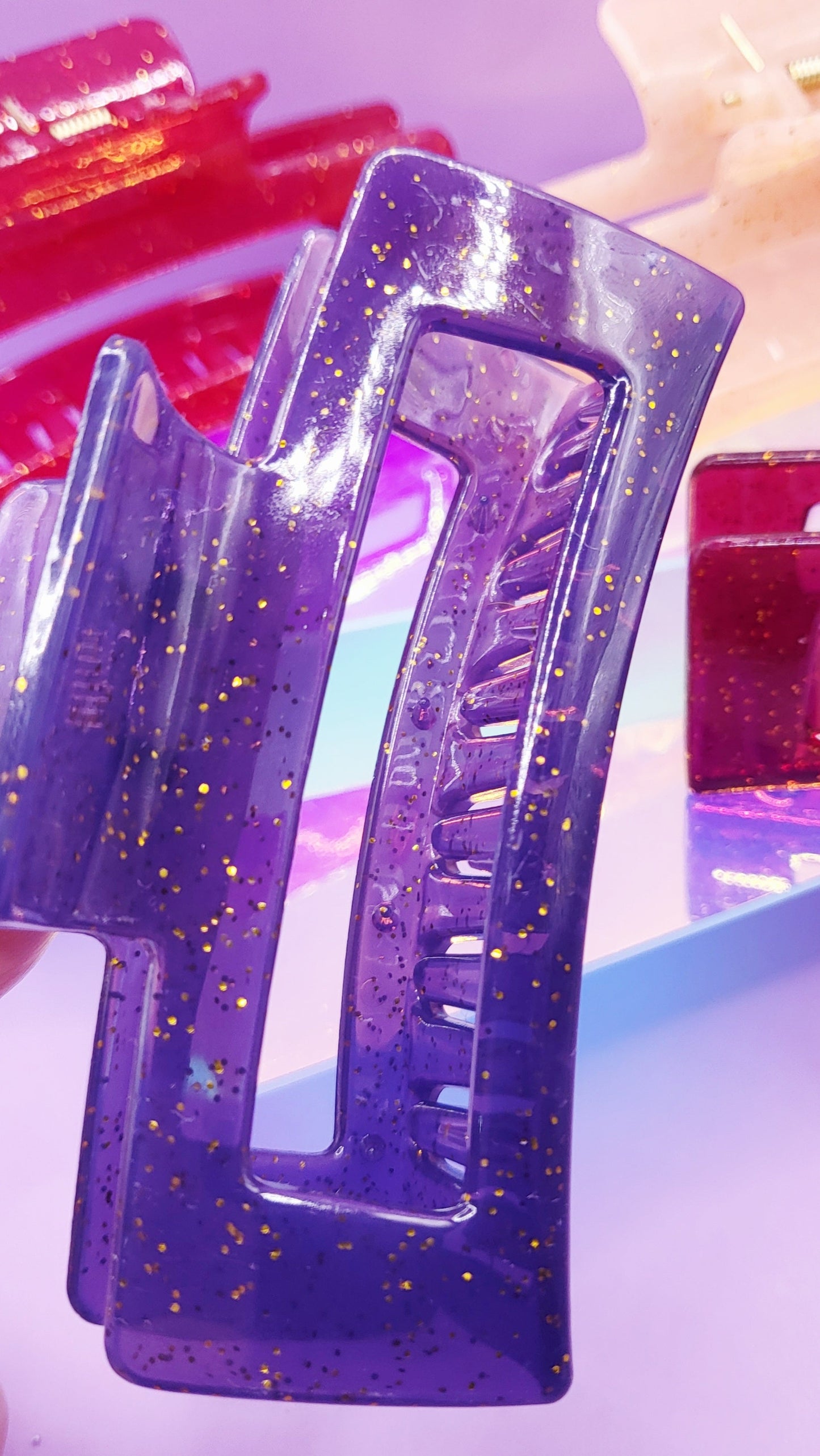 Sparkly Acrylic Hair Clamps Pack of 12