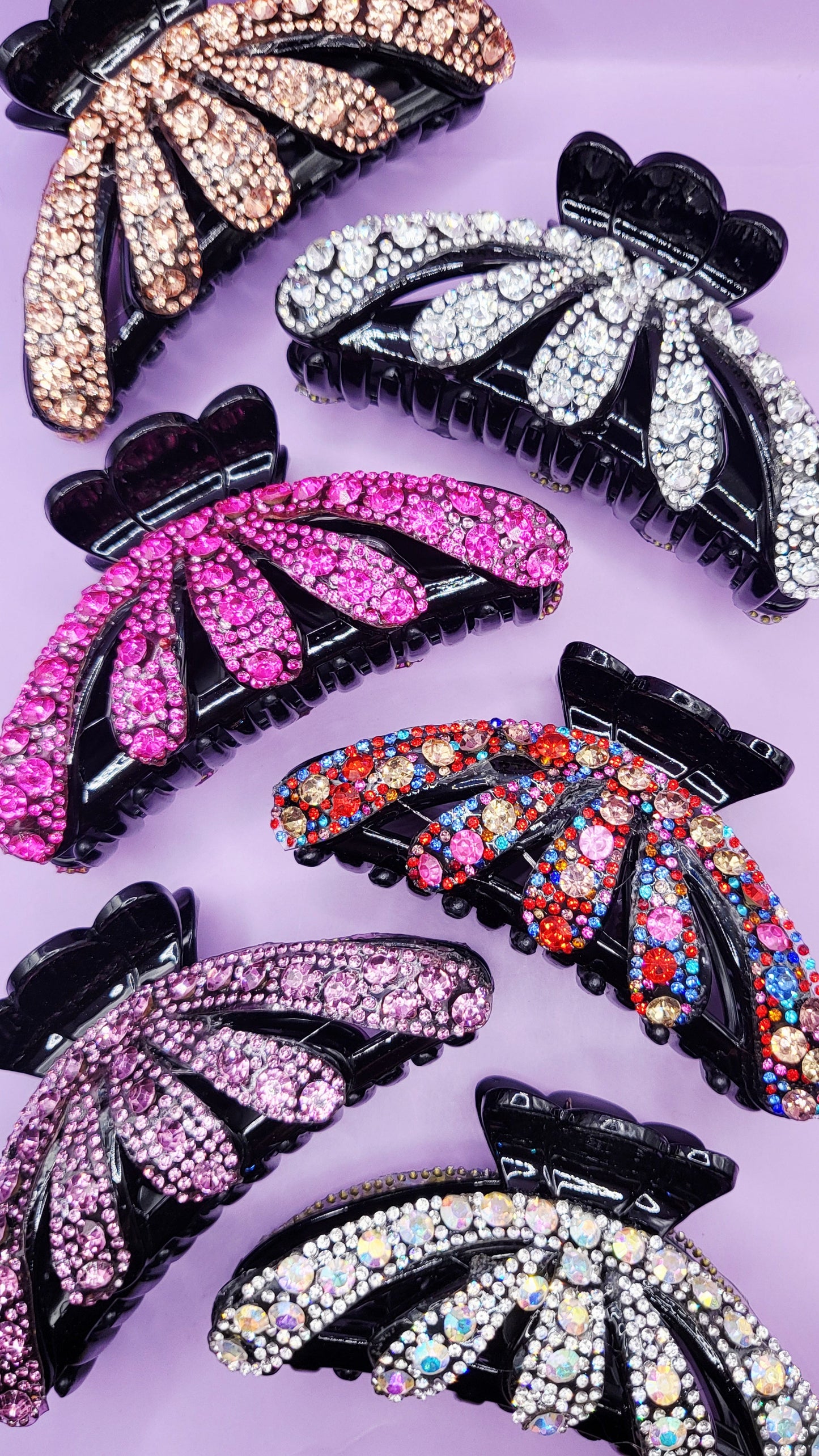 Queen Crystal Hair Clamps Pack of 12