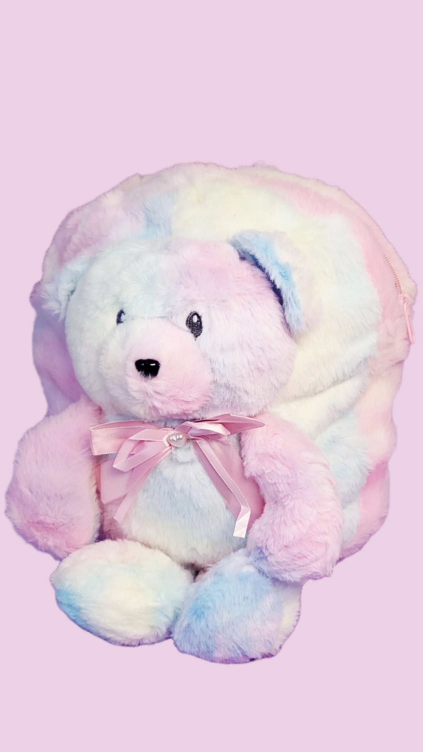 Plush Pastel Fluffy Teddy Bear Backpack