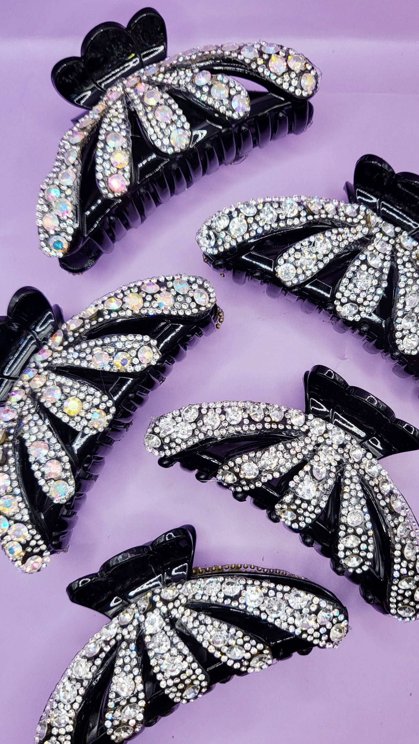 Queen Crystal Hair Clamps Pack of 12