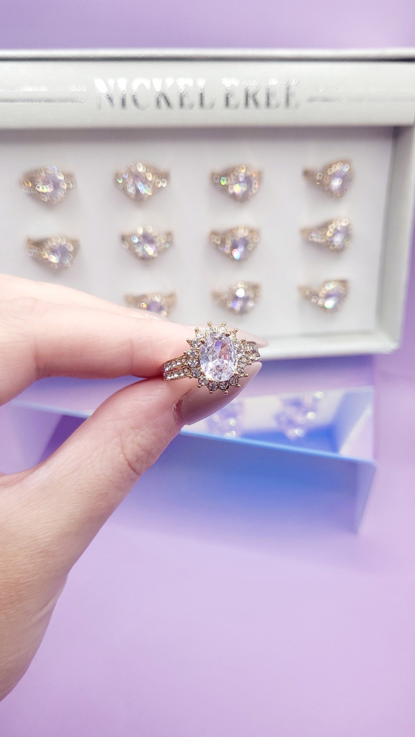 Infinity Love Crystal Ring Gold Box Set Of 12