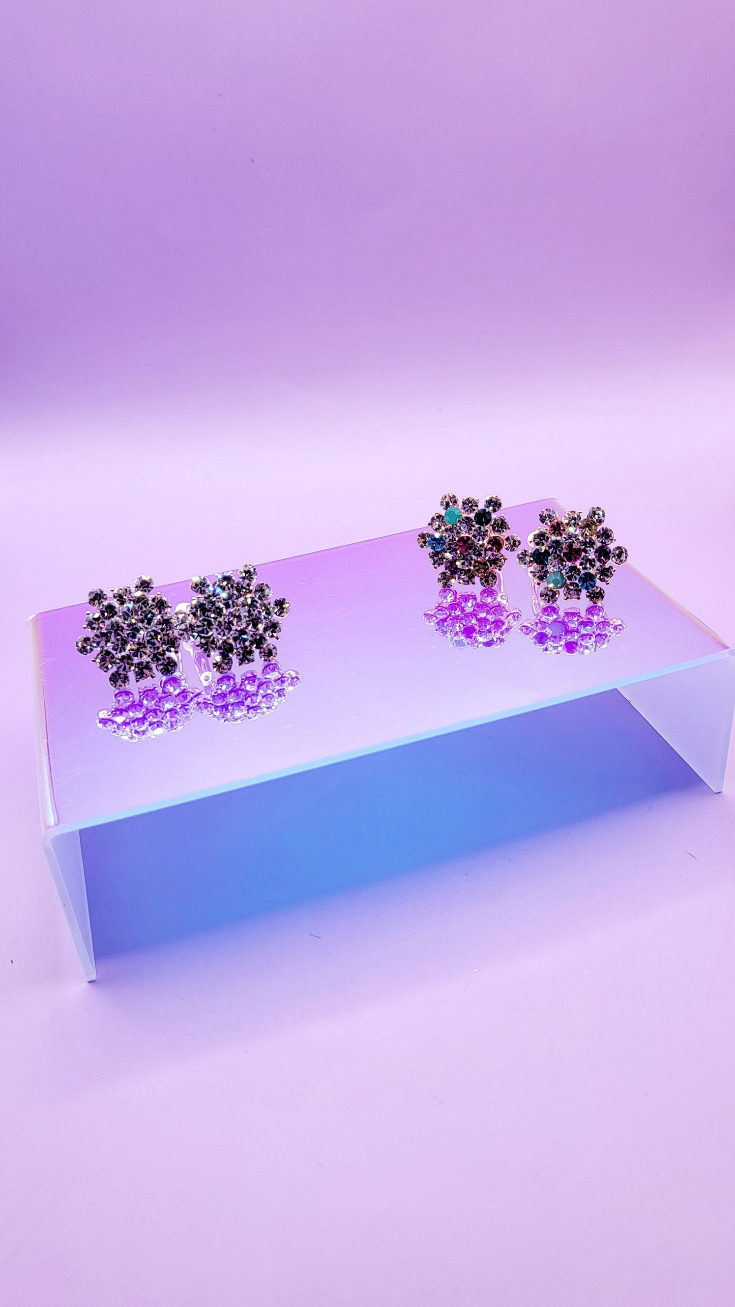 Amour Crystal Non Pierced Clip On Earrings