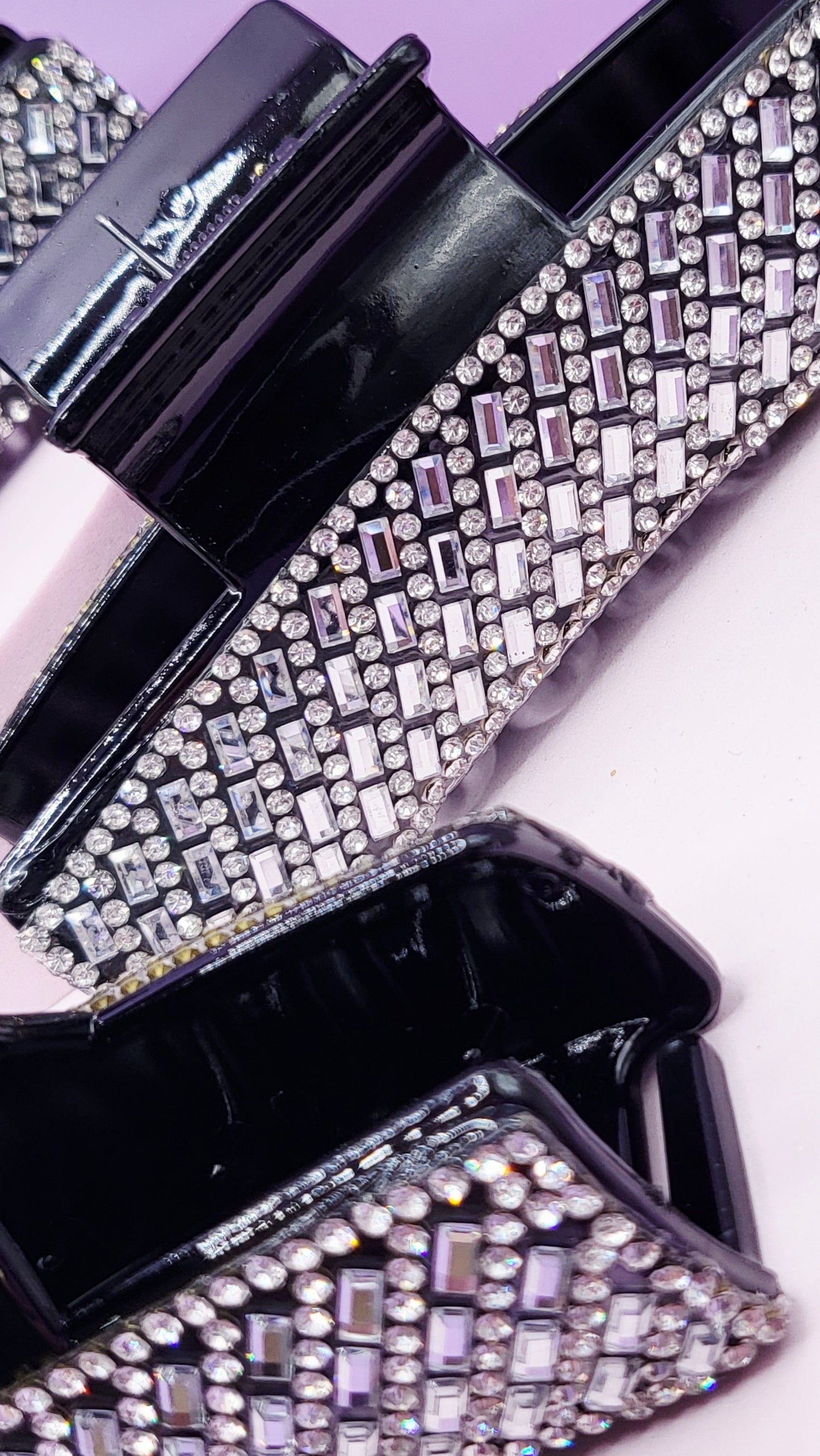 Mirrored Crystal Oblong Hair Clamps Pack of 12