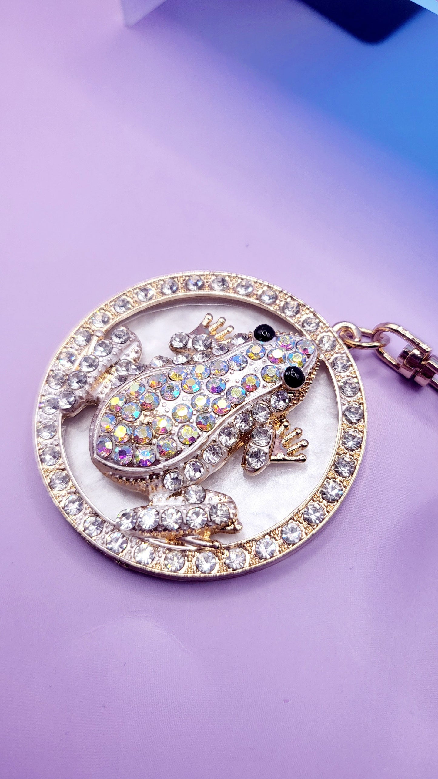 Crystal Frog Key Ring