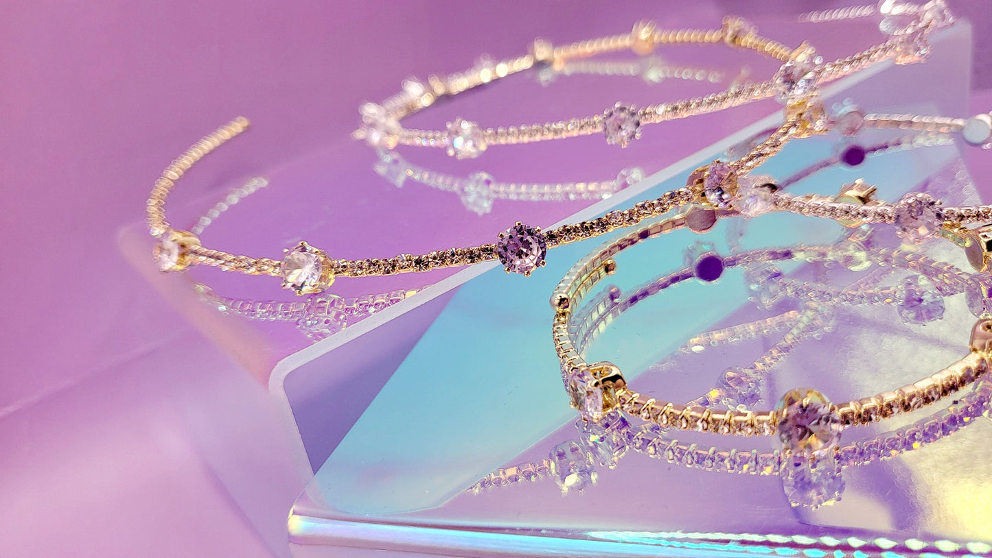 Luxe Crystal Trio Choker, Bracelet & Earrings