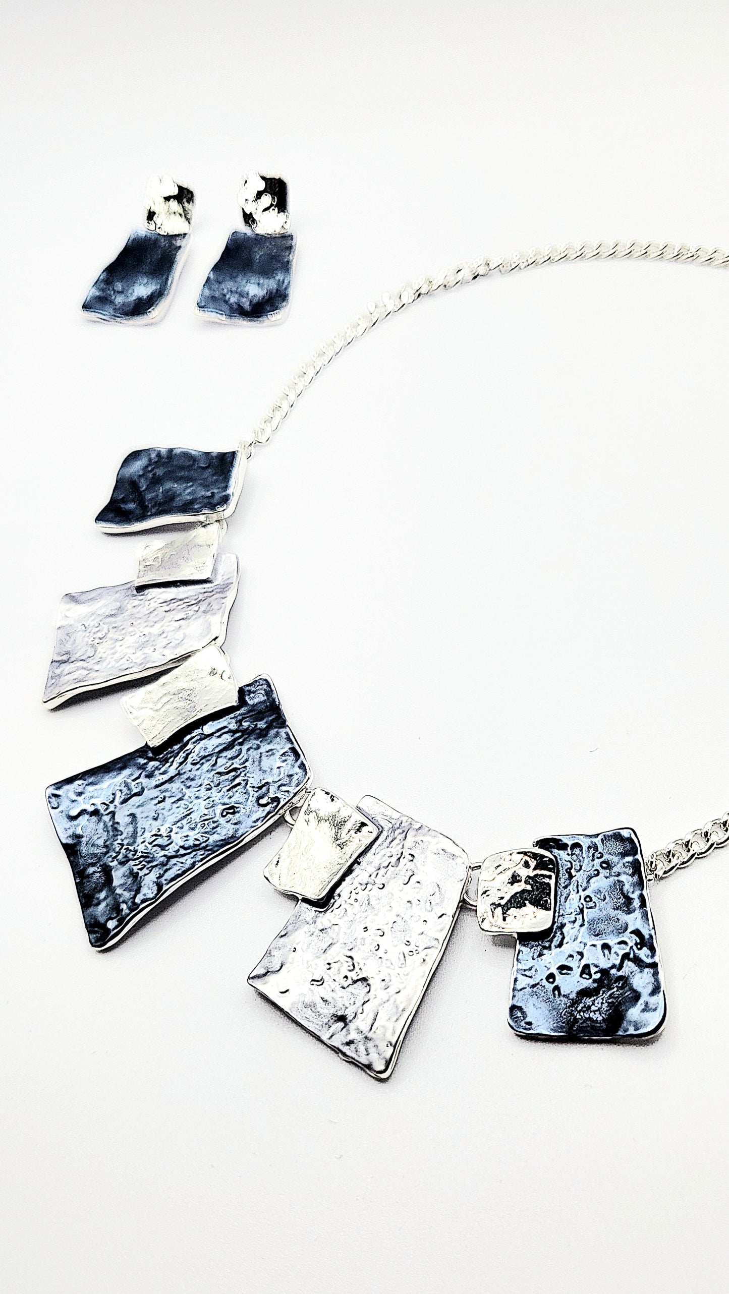 Abstract Squares Necklace & Earrings Set