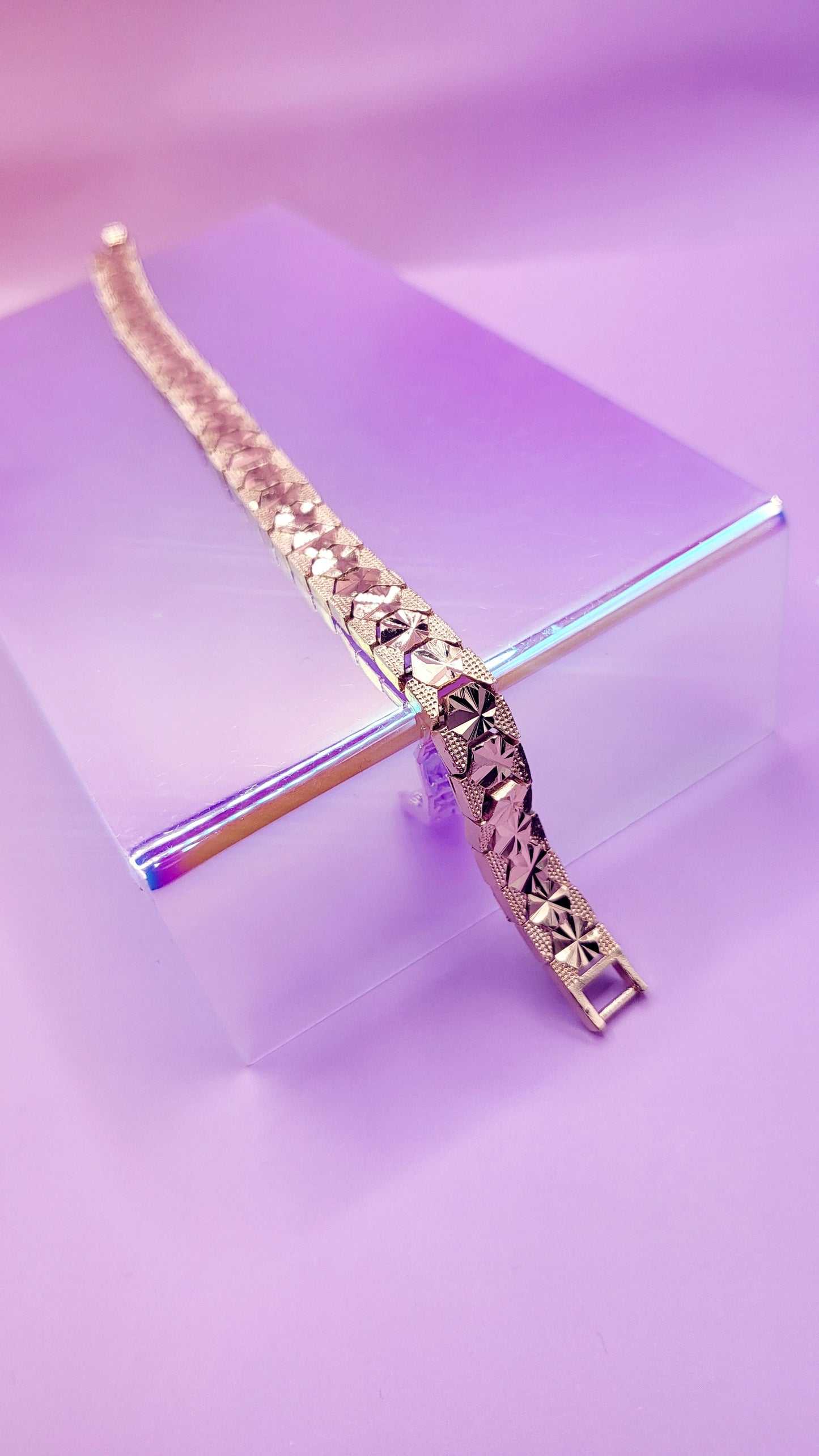 Prism Shiny Gold Link Bracelet