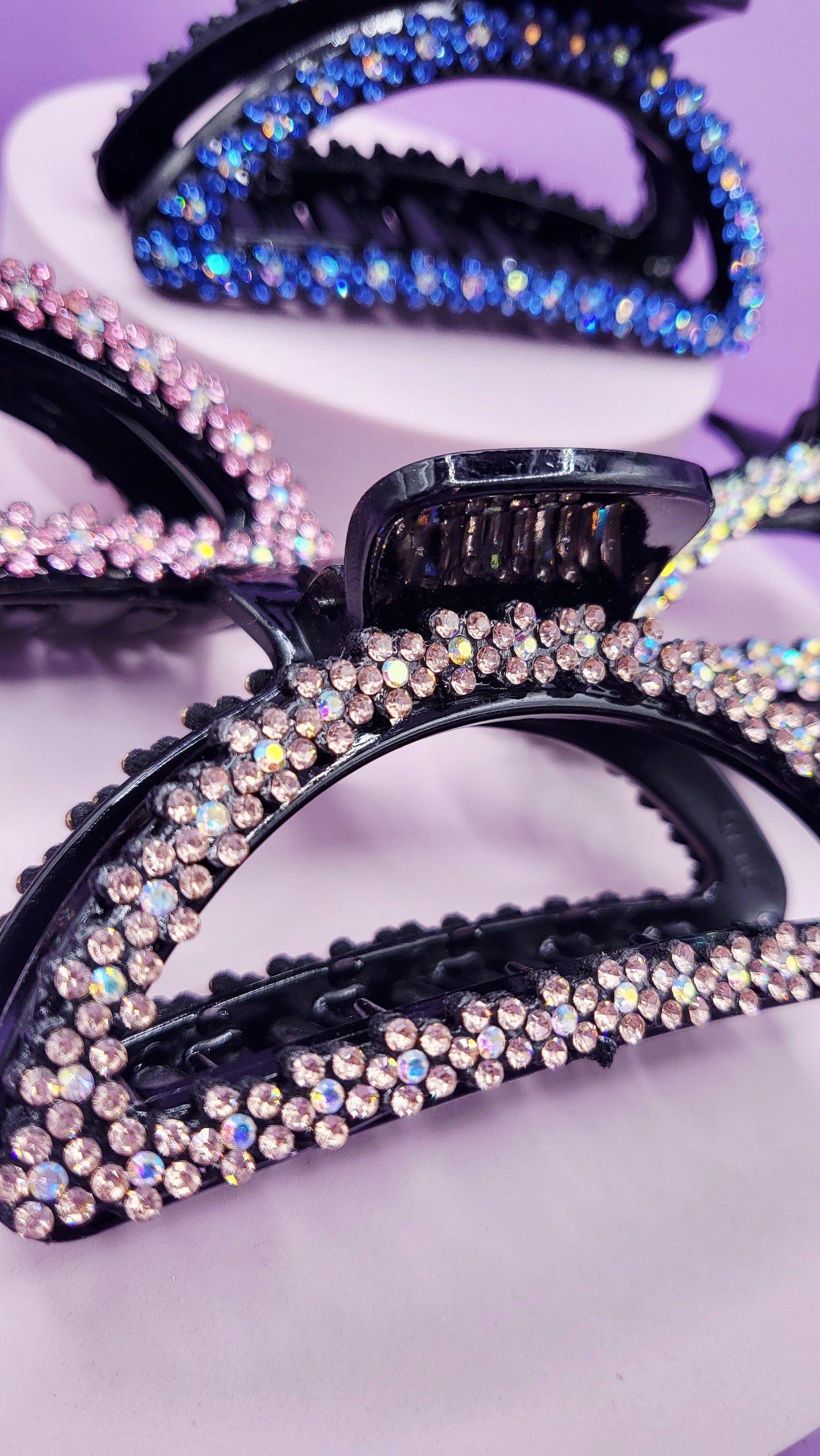 Flower Crystal Hair Clamps Pack of 12