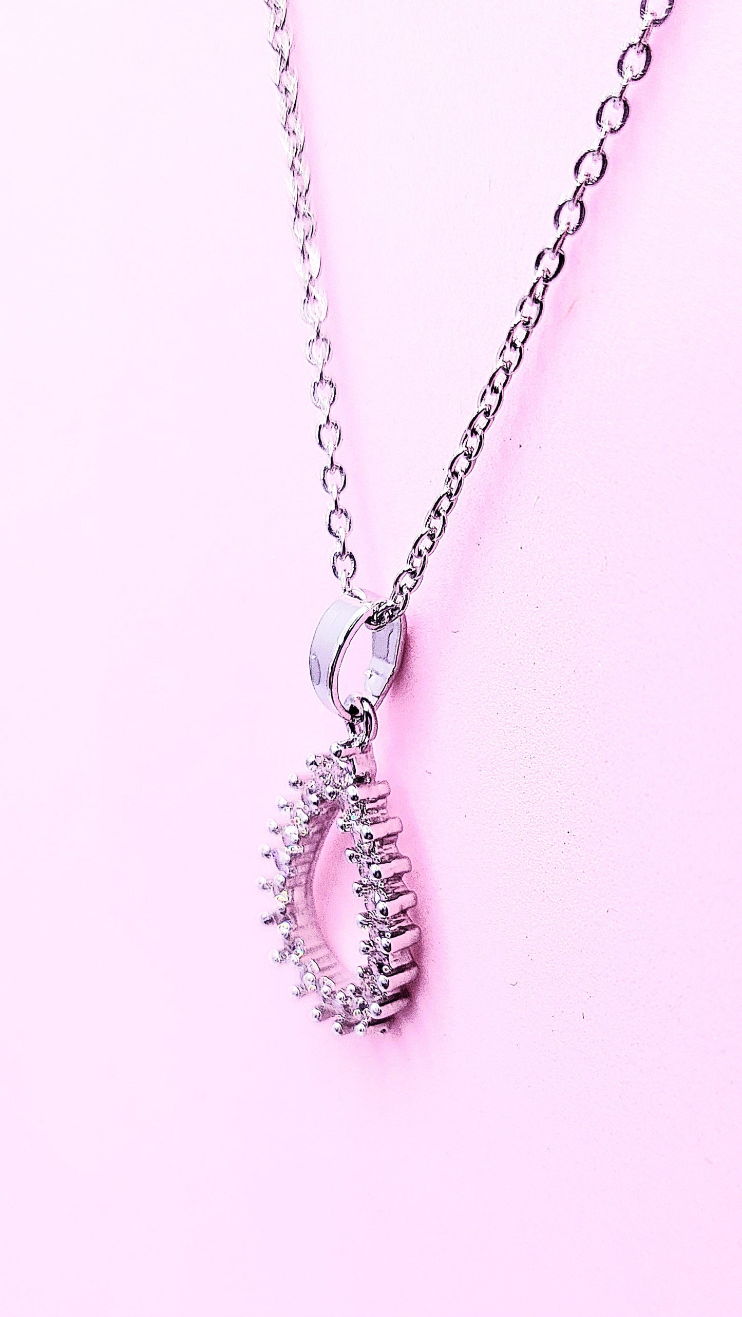 Tear Drop Oval Crystal Necklace