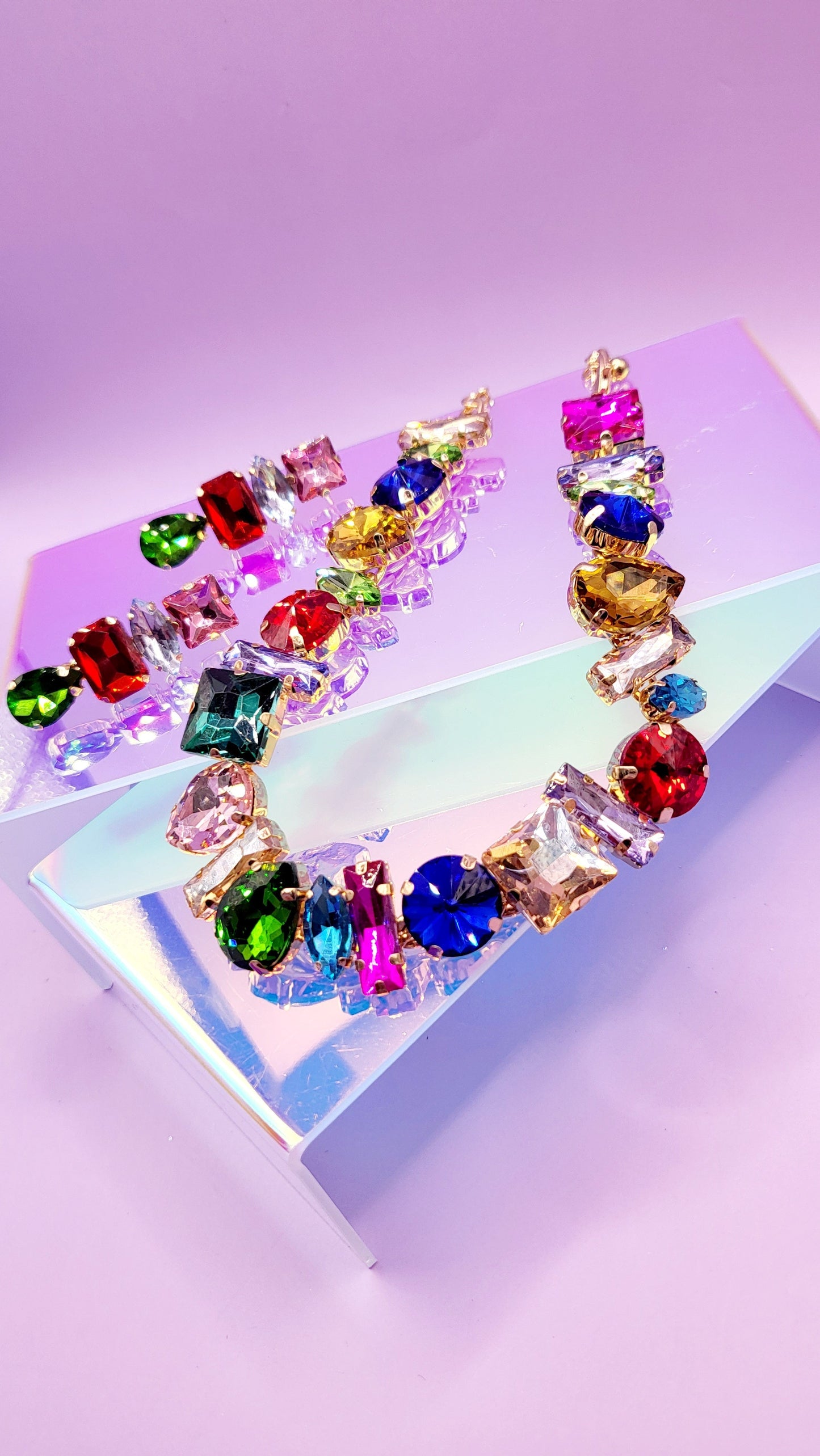 Aminra Crystal Duo Necklace & Earrings