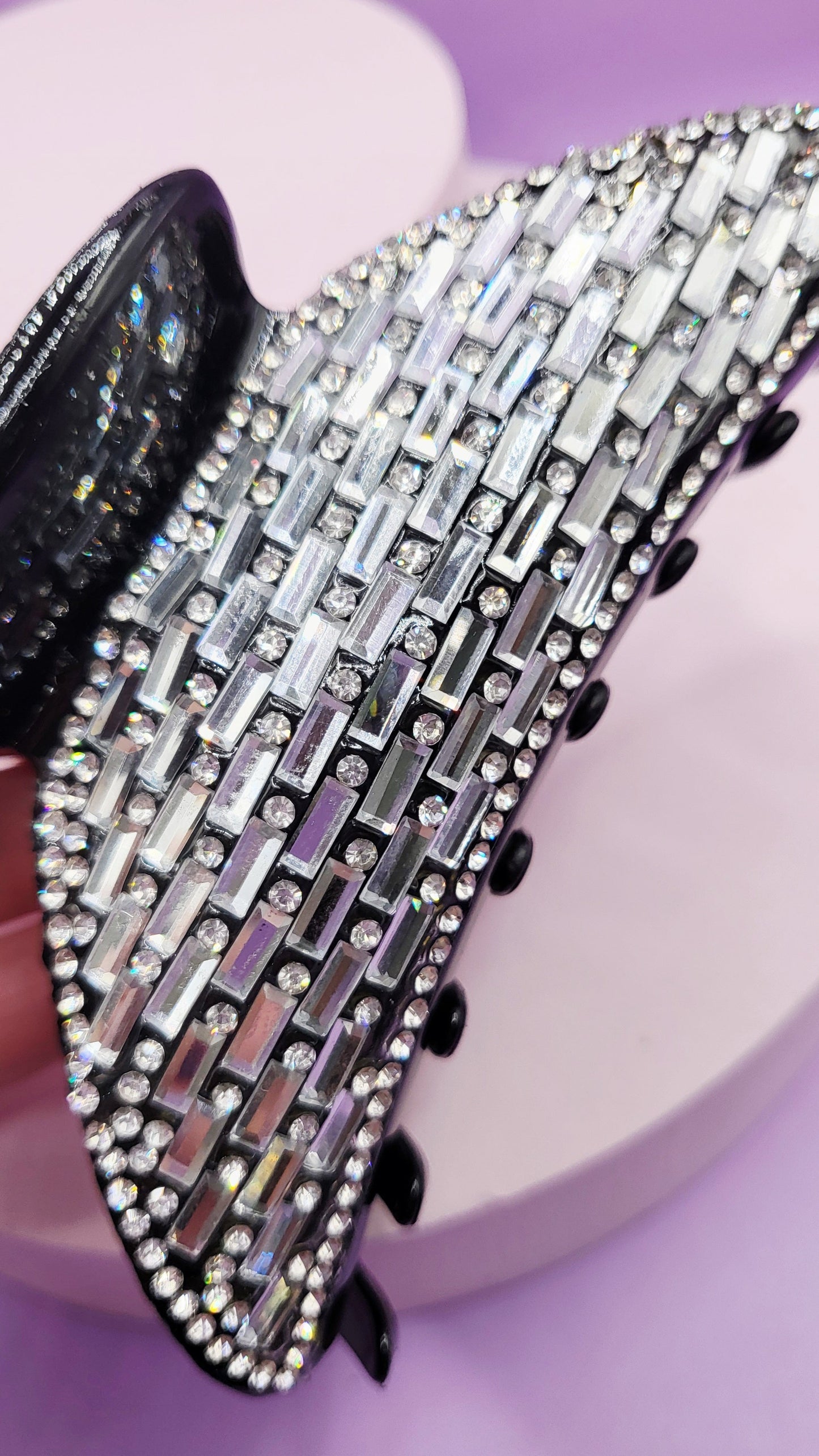 Mirrored Crystal Curve Hair Clamps Pack of 12