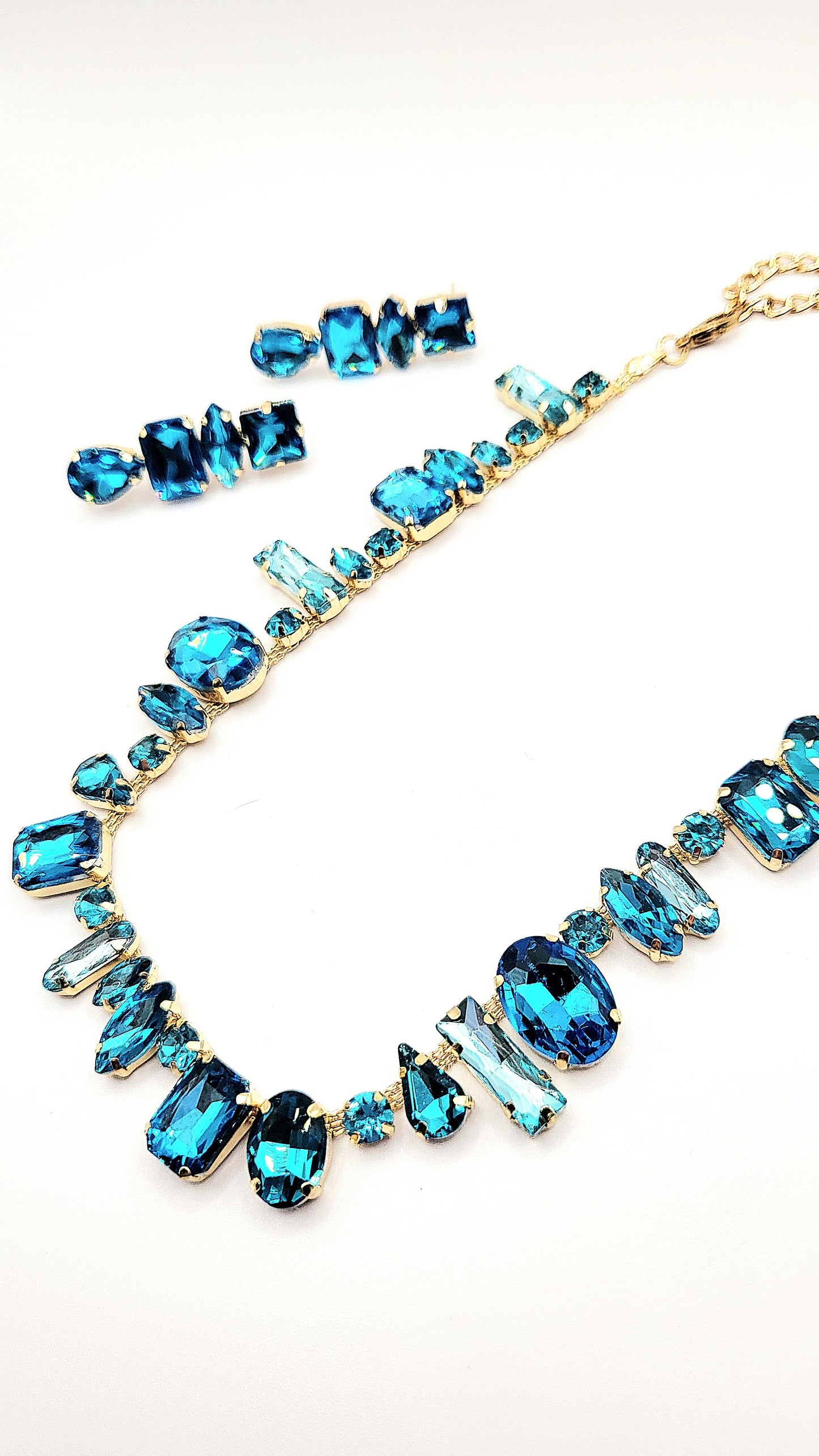 Blue Crush Crystal Necklace & Earring Set