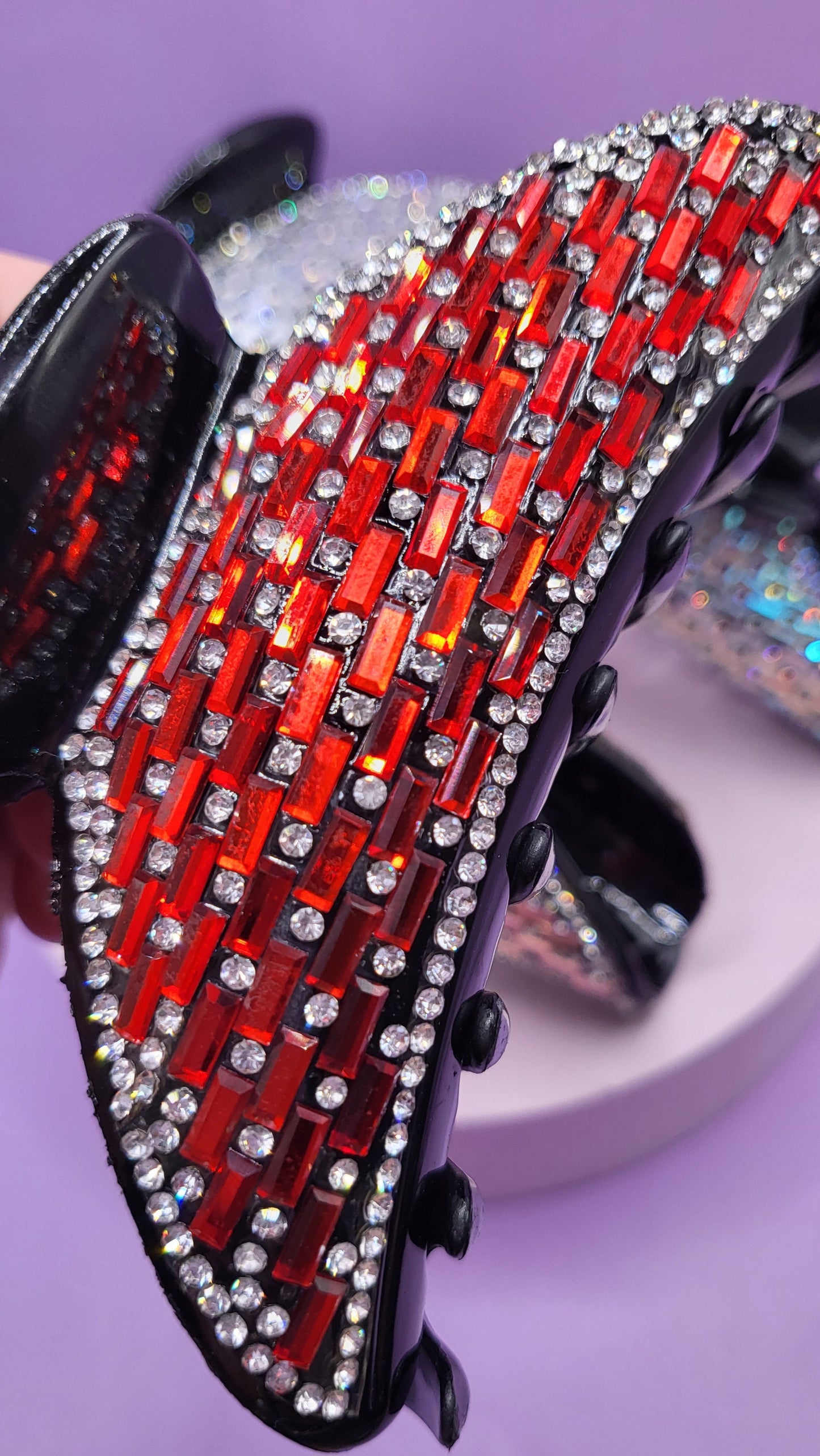 Mirrored Crystal Curve Hair Clamps Pack of 12