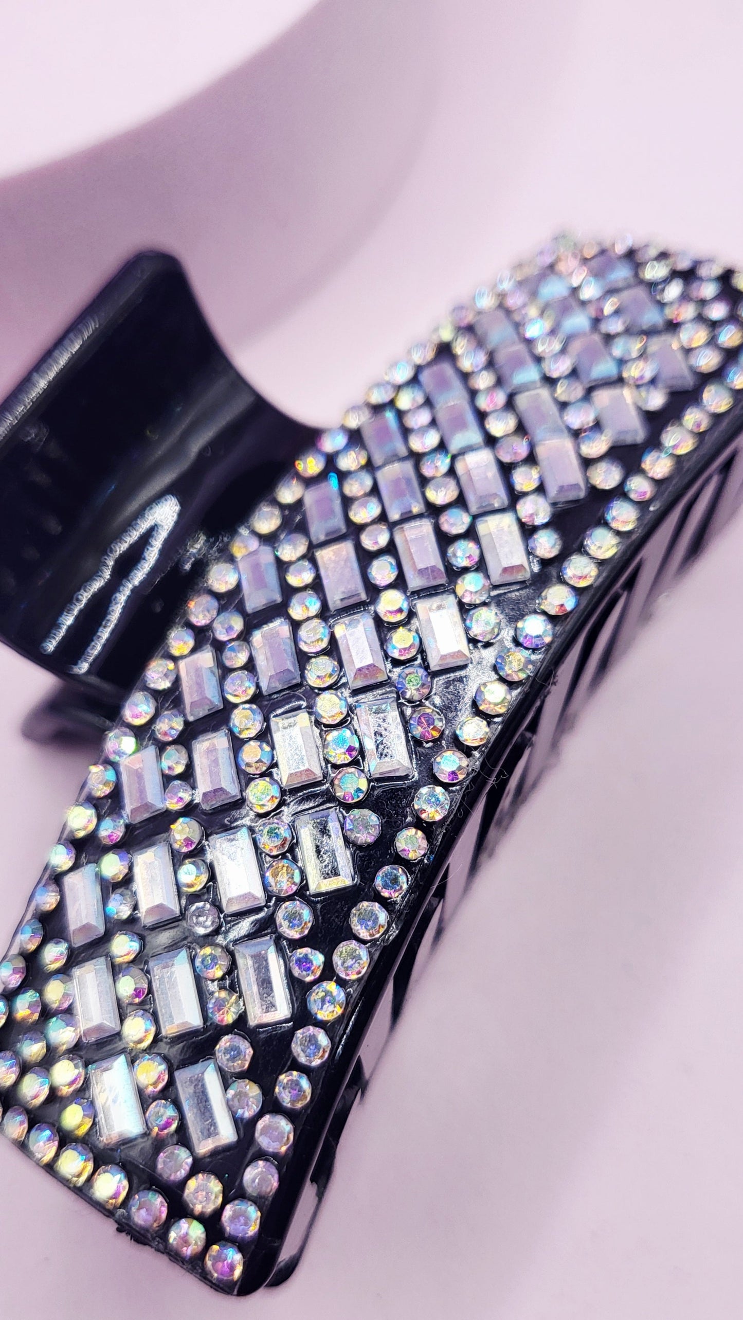 Mirrored Crystal Oblong Hair Clamps Pack of 12