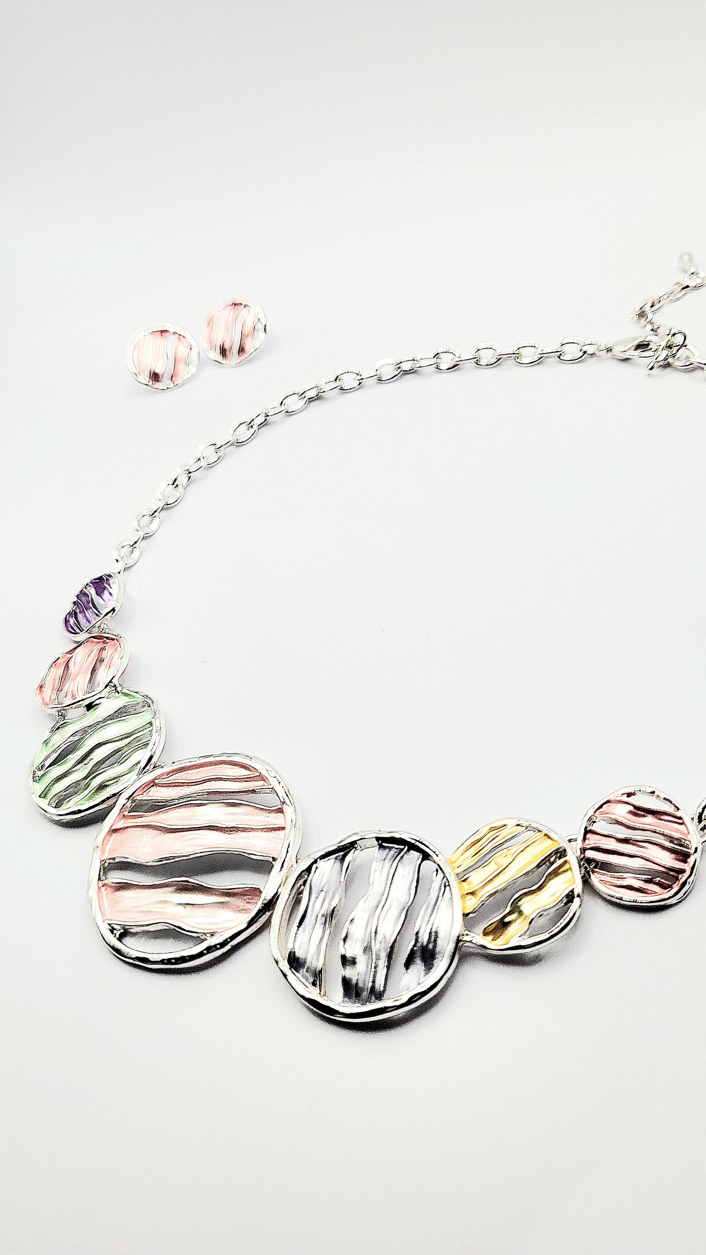 Abstract Circle Necklace & Earrings Set