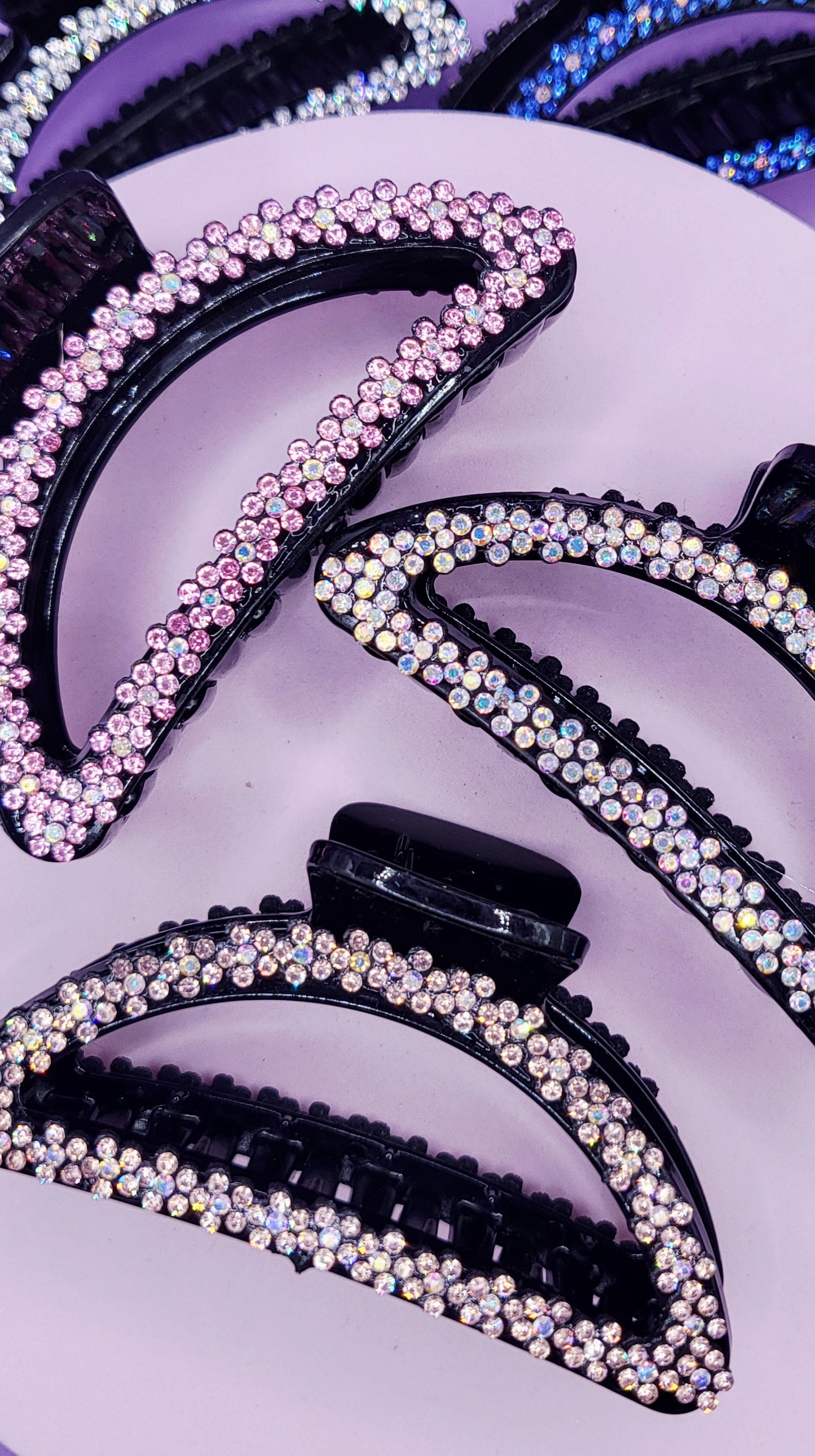 Flower Crystal Hair Clamps Pack of 12