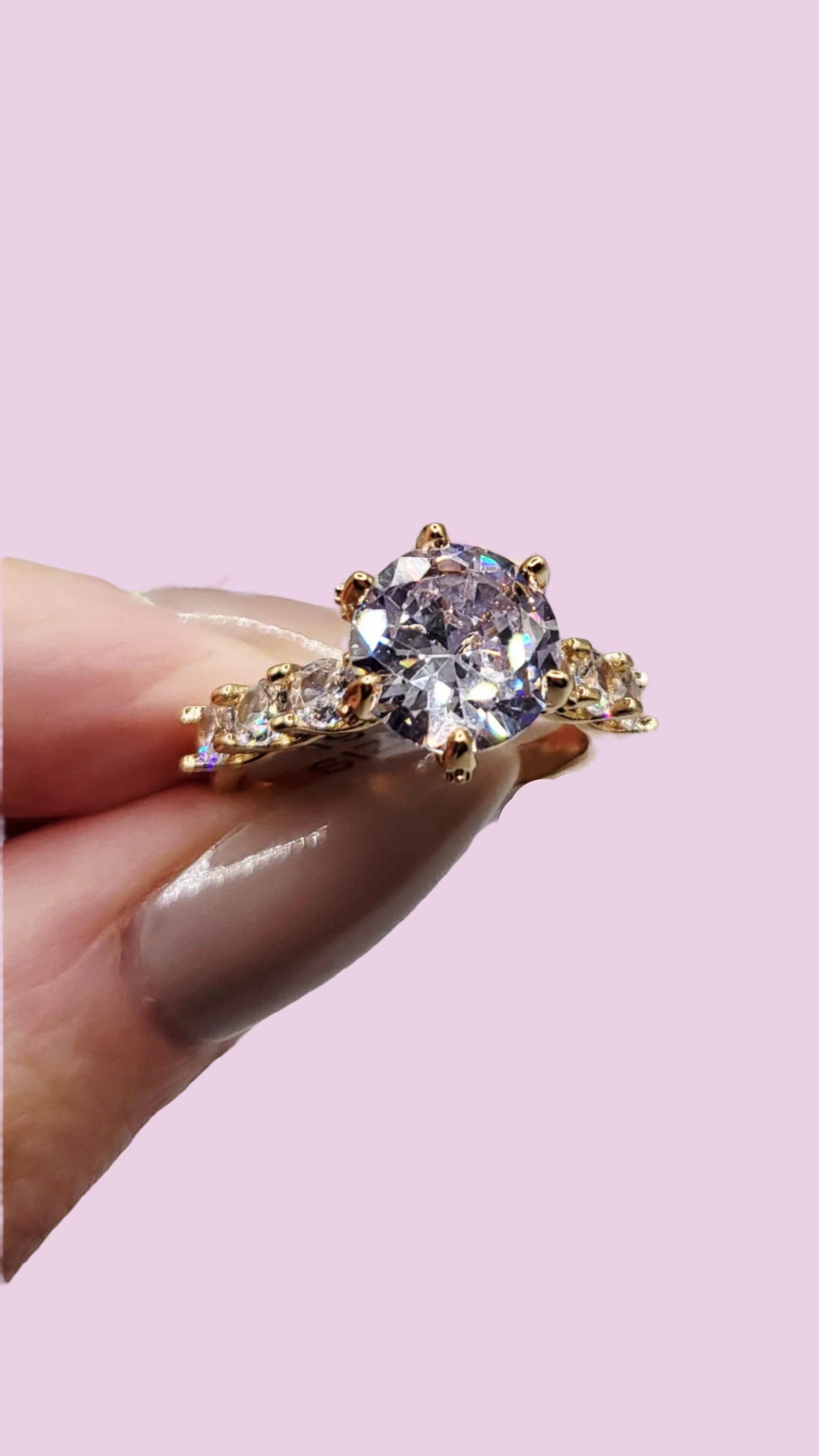 Iced Out Crystal Ring Gold Box set of 12