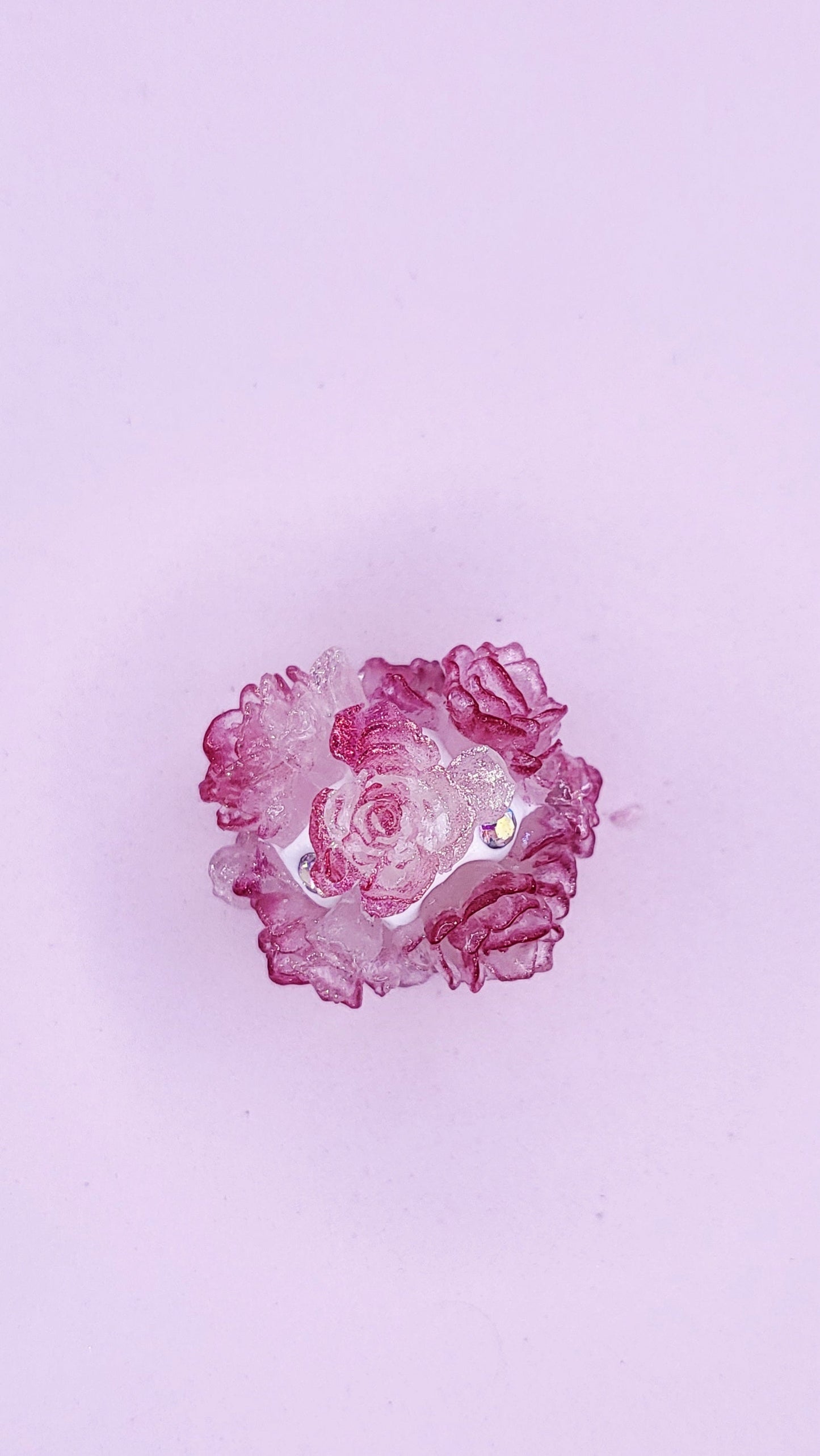 Crystal Flower Cluster Stacking Charm