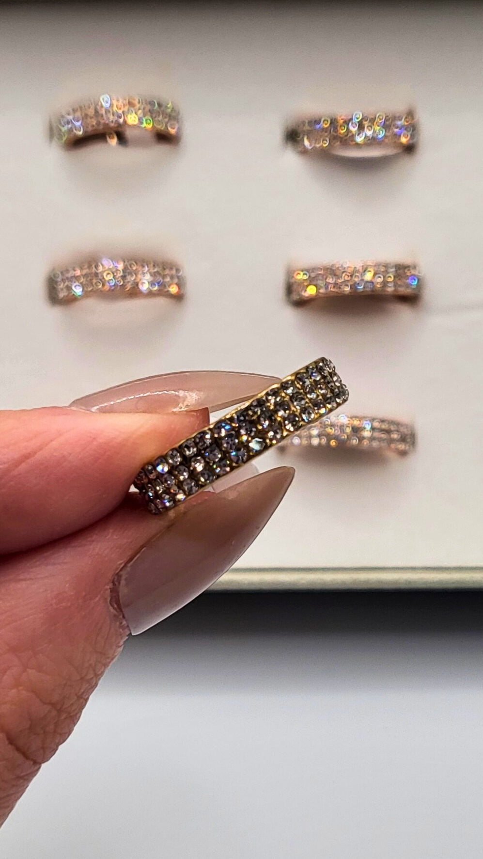 Eternity Band Crystal Ring Gold Box set of 12