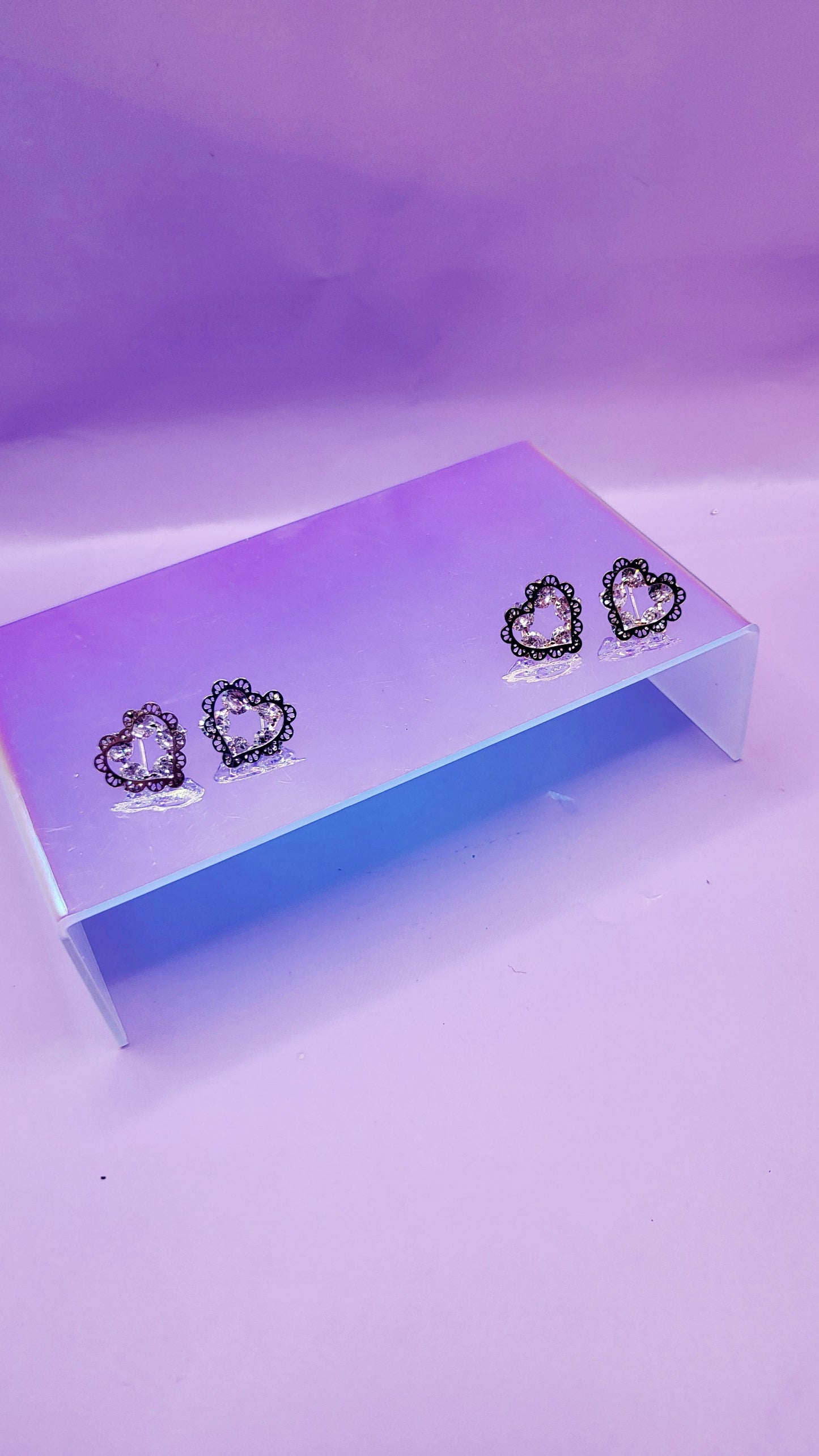 Heart Cluster Crystal Stud Earrings