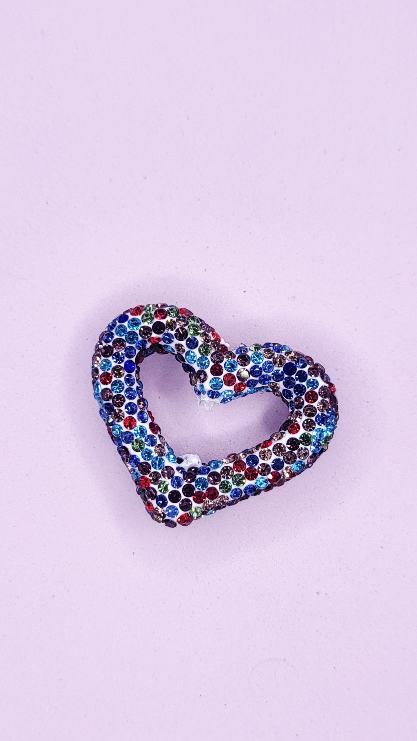 Crystal Open Heart Stacking Charm