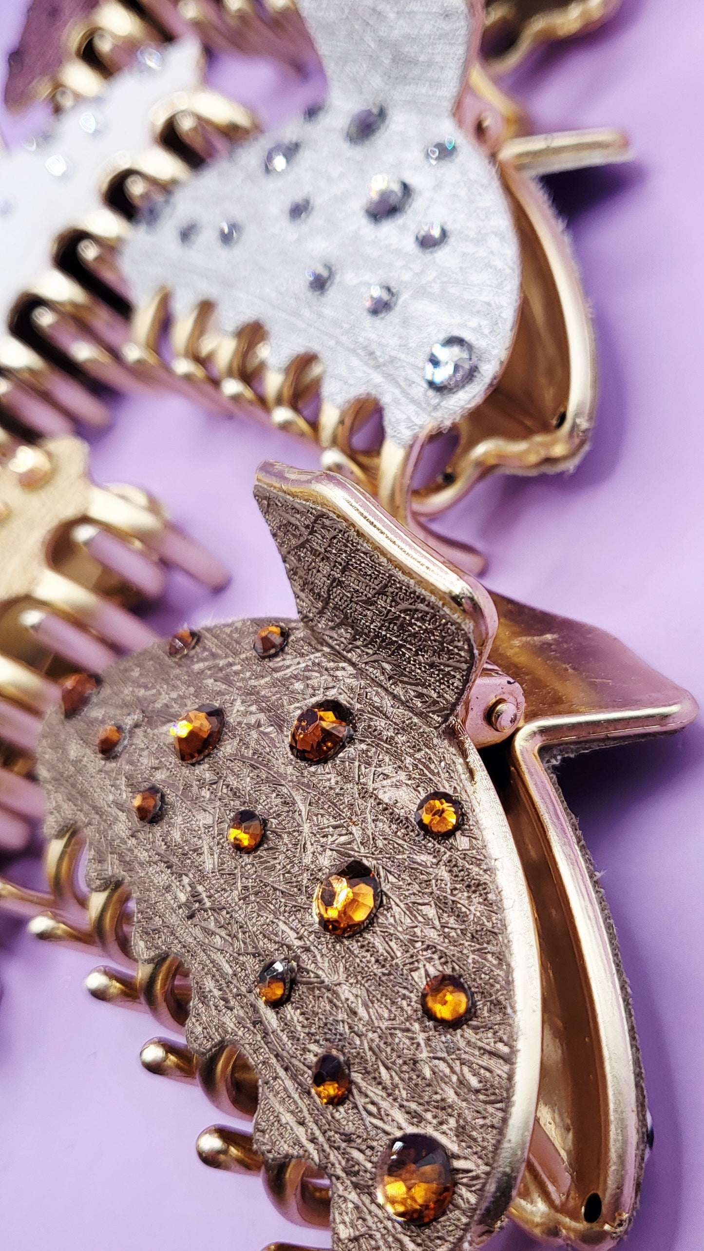 Jewelled Crystal Curve Hair Clamps Pack of 12