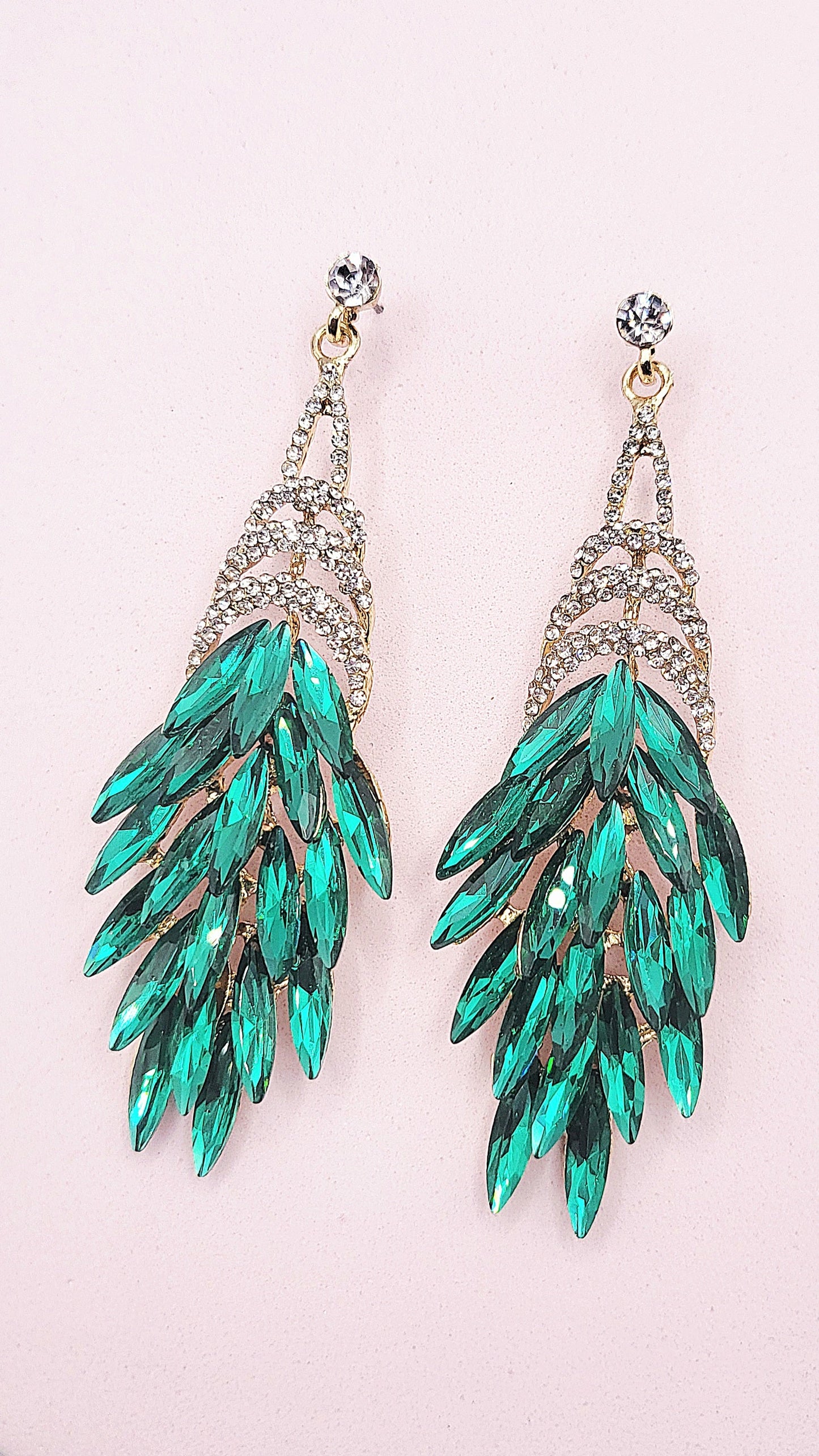 Sassy Jade Green Crystal Drop and Dangle Earrings